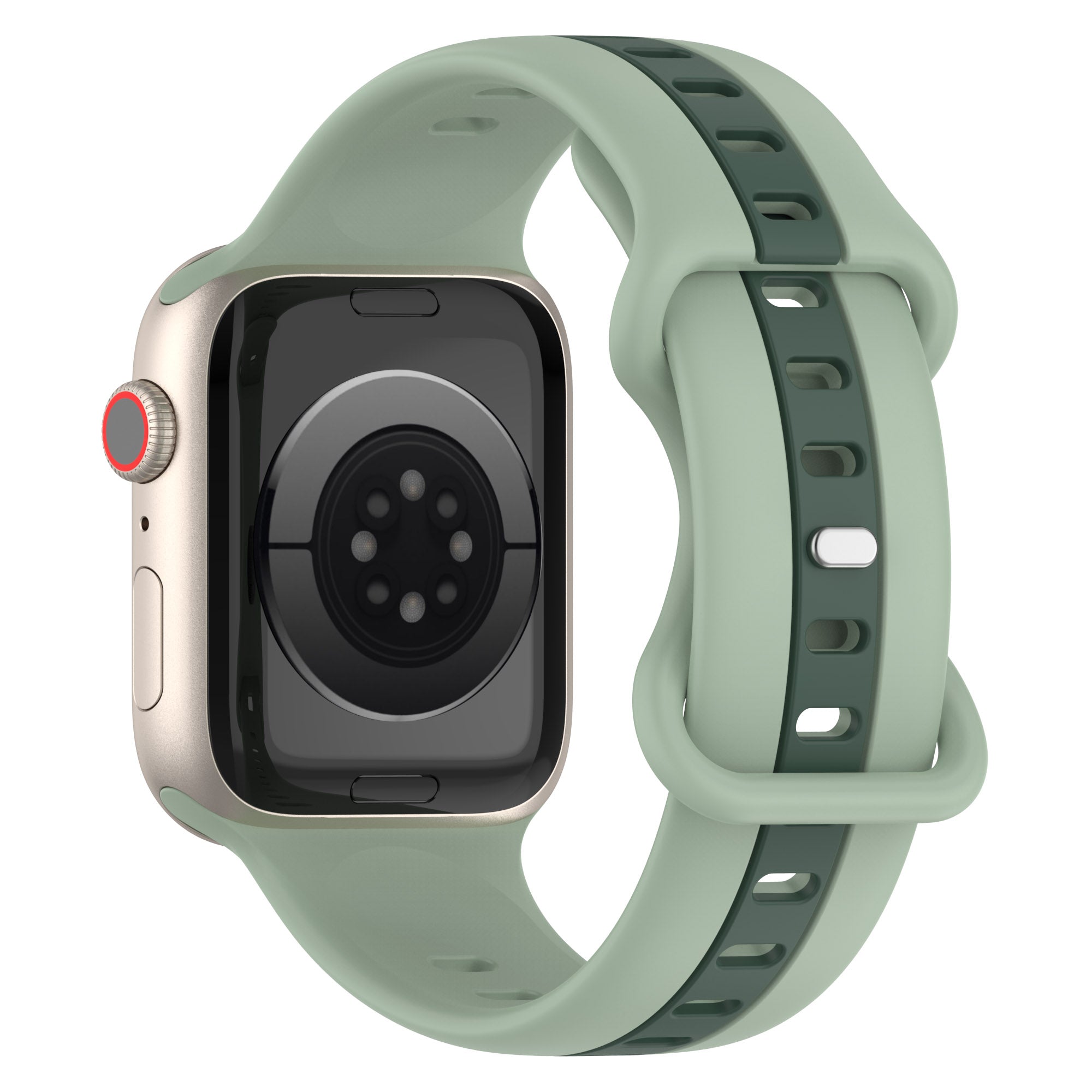 For Apple Watch Series 9 8 7 41mm 6 5 4 SE SE(2022) SE (2023) 40mm 3 2 1 38mm Watch Strap Dual Color Silicone Watch Band