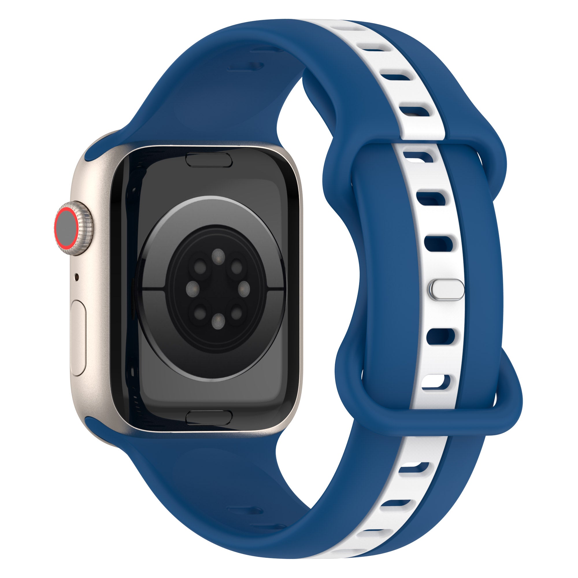 For Apple Watch Series 9 8 7 41mm 6 5 4 SE SE(2022) SE (2023) 40mm 3 2 1 38mm Watch Strap Dual Color Silicone Watch Band