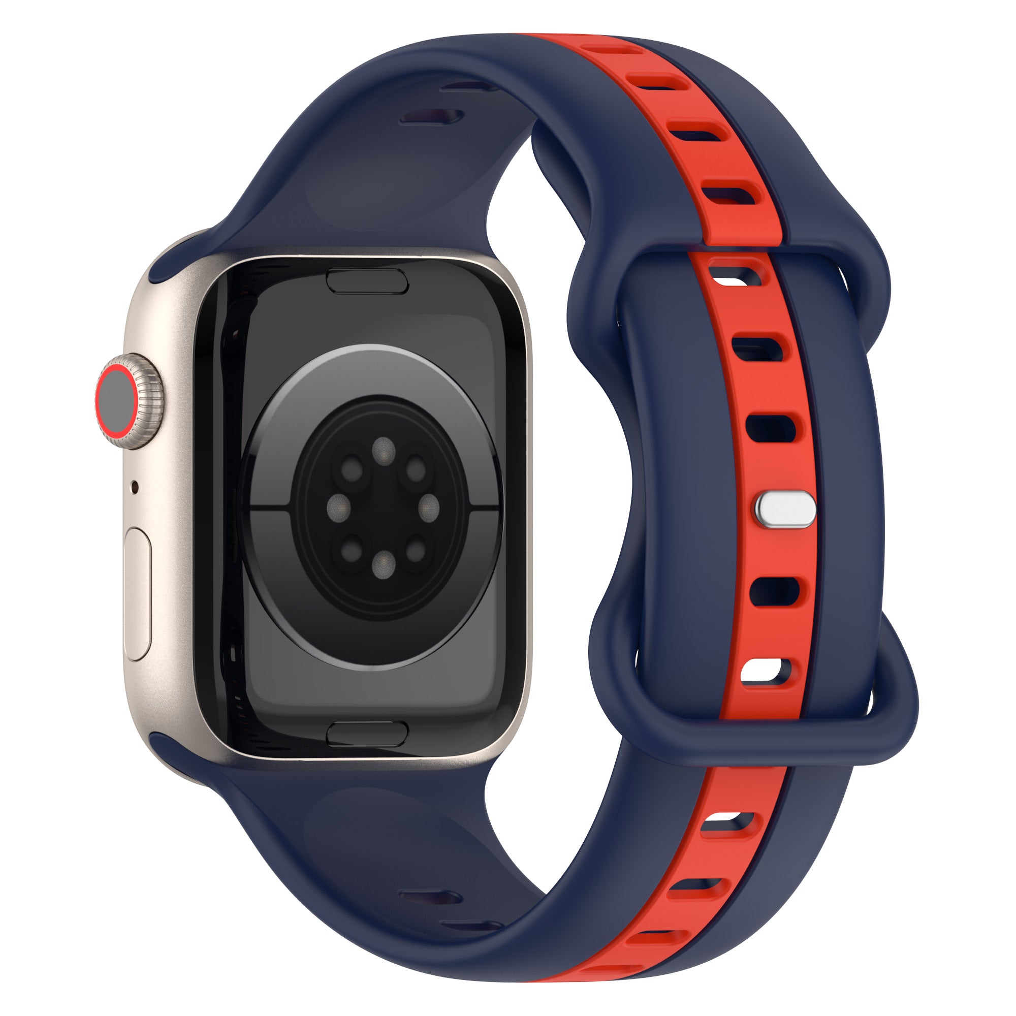 For Apple Watch Series 9 8 7 41mm 6 5 4 SE SE(2022) SE (2023) 40mm 3 2 1 38mm Watch Strap Dual Color Silicone Watch Band