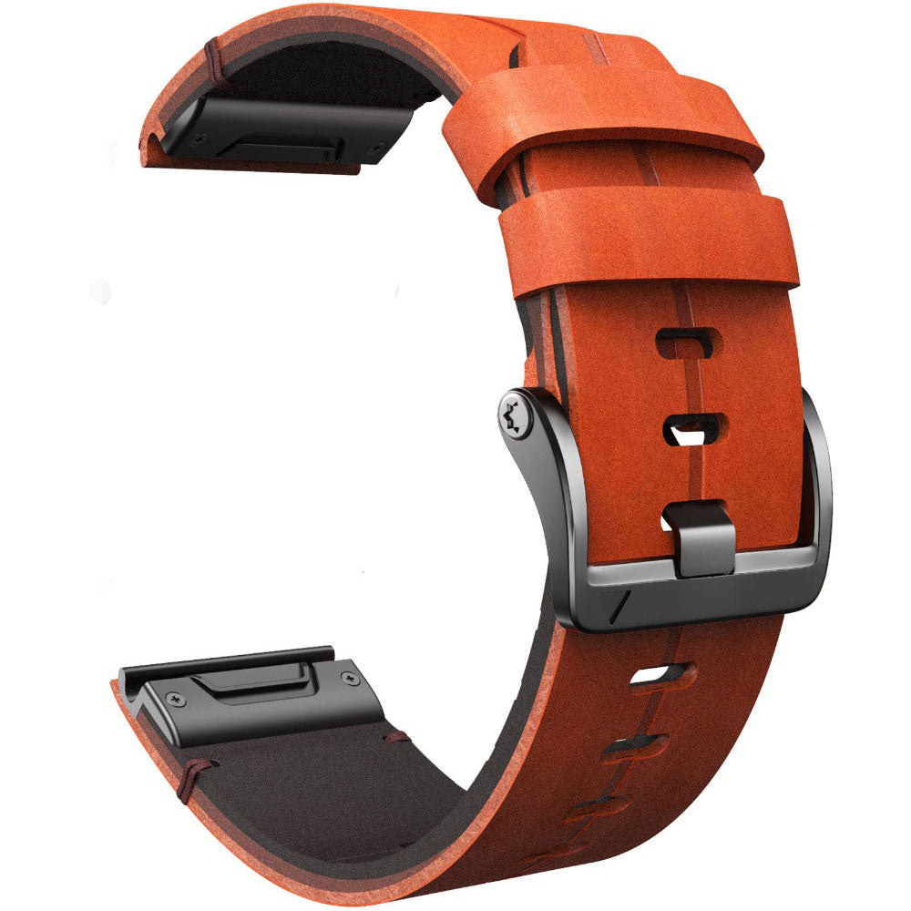 For Garmin Fenix 7X Genuine Leather Watch Band Replacement Wrist Strap