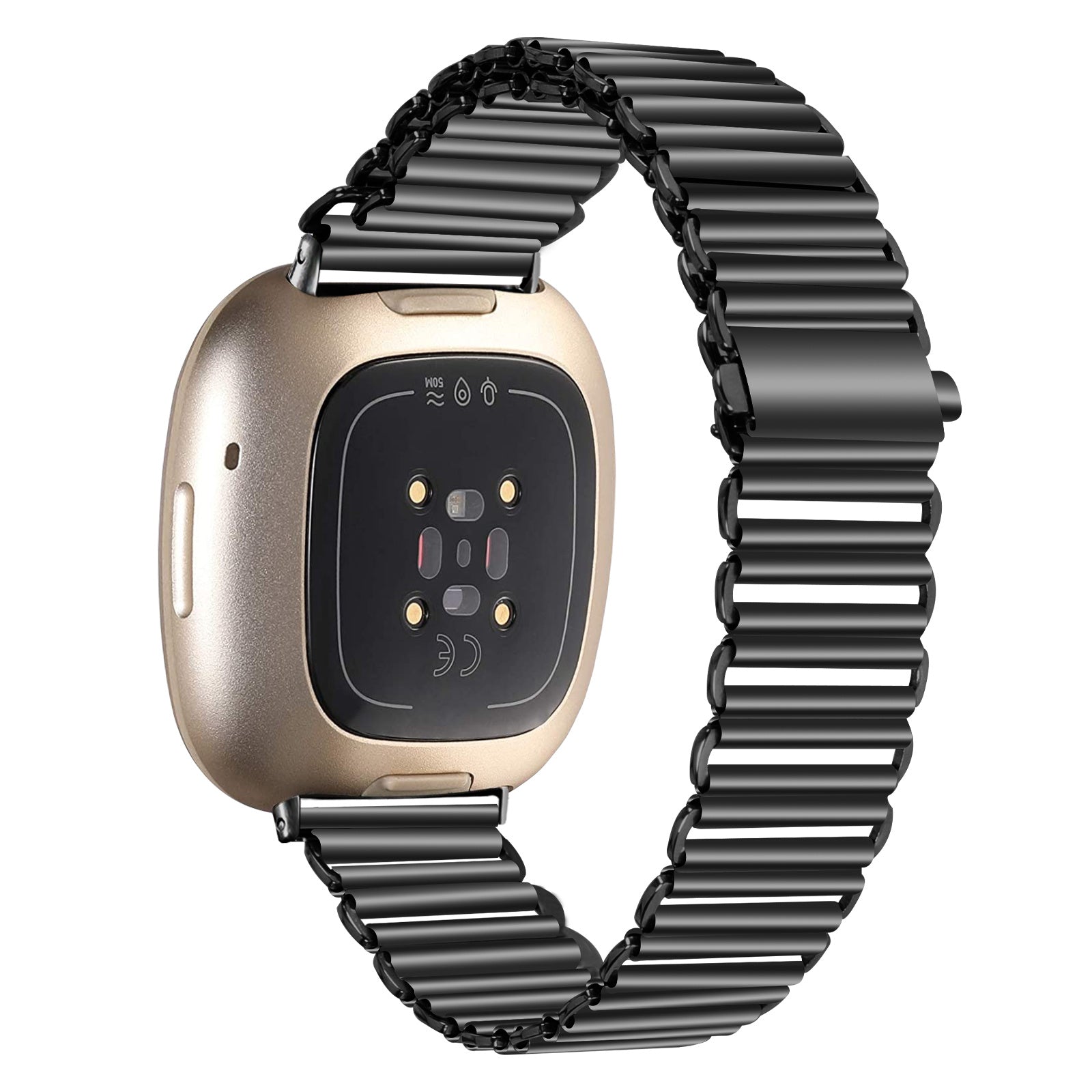 For Fitbit Versa 3 Sense Replacement Watch Band Stainless Steel Hollow Watch Strap