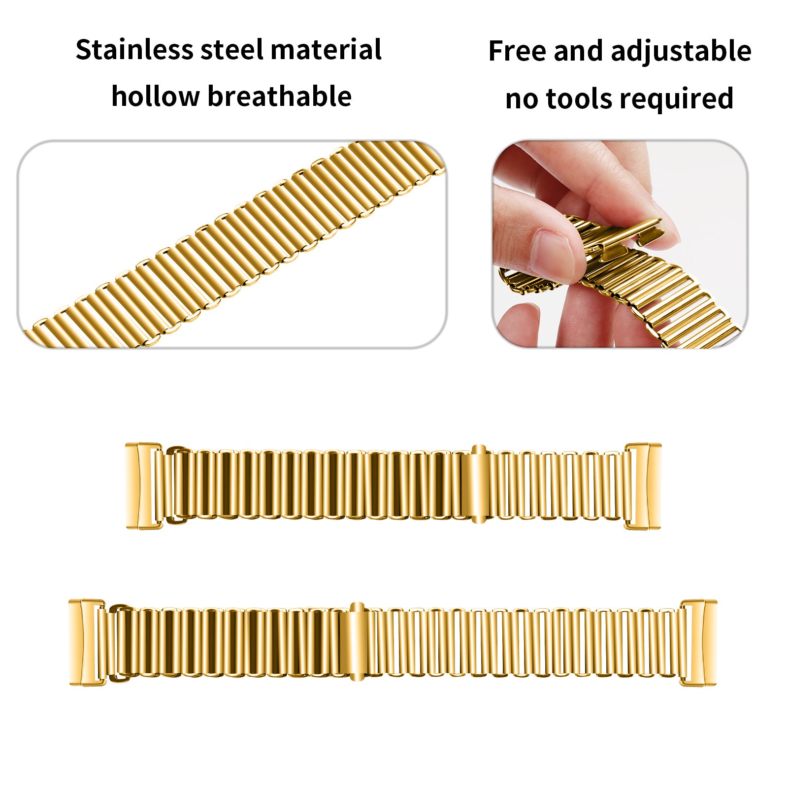 For Fitbit Versa 3 Sense Replacement Watch Band Stainless Steel Hollow Watch Strap