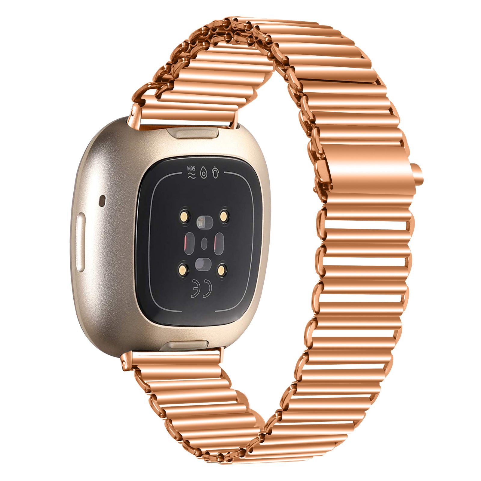 For Fitbit Versa 3 Sense Replacement Watch Band Stainless Steel Hollow Watch Strap
