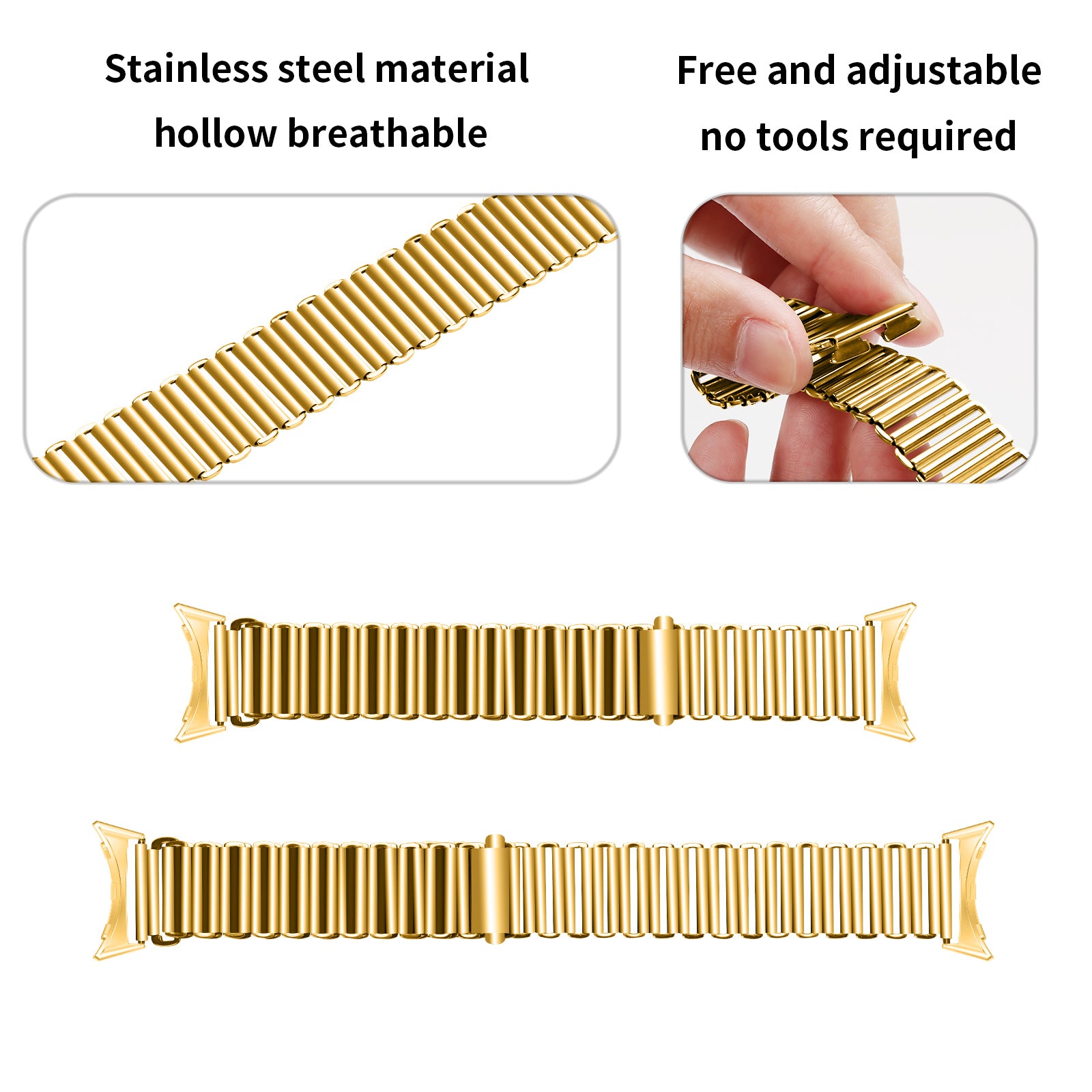Replacement Strap for Google Pixel Watch 2 Pixel Watch Band Stainless Steel Hollow Breathable Watchband