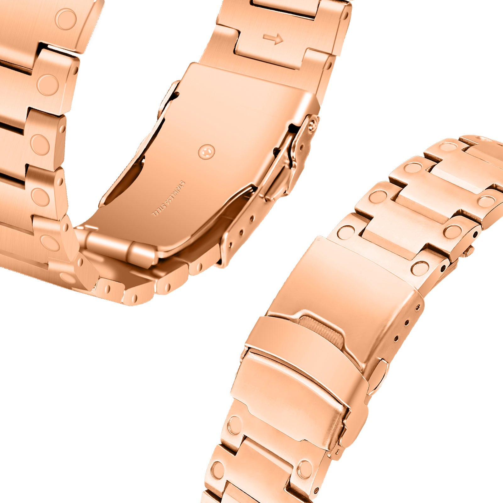 For Fitbit Versa 4 Sense 2 Stainless Steel Watch Band Three Bead Replacement Watch Strap