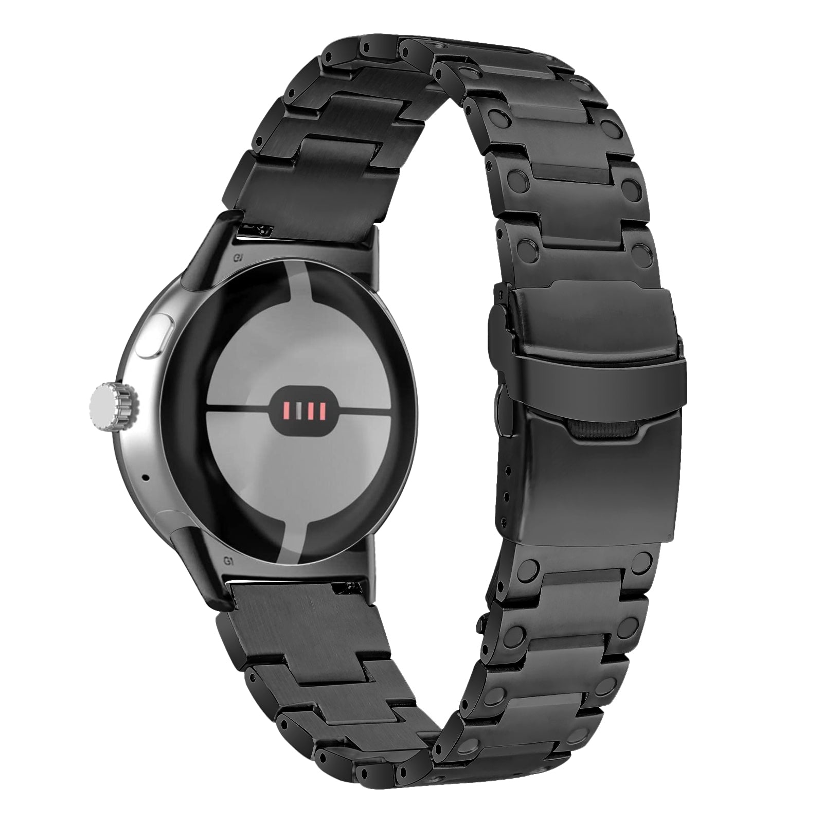 For Google Pixel Watch 2 Pixel Watch Three Bead Watch Band Stainless Steel Smart Watch Strap Replacement