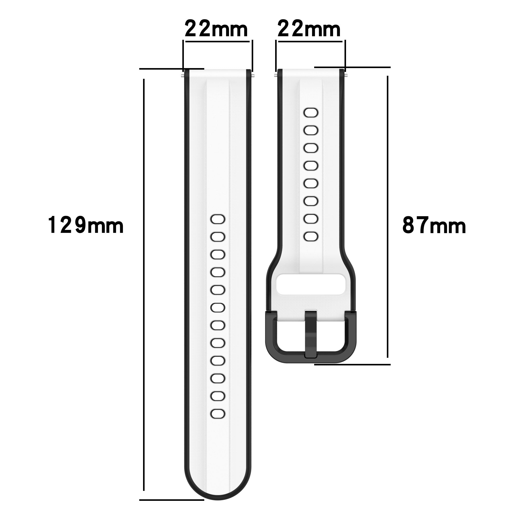 For Samsung Galaxy Watch3 41mm 45mm Huawei Watch 3 Soft Silicone Watch Band 22mm Dual Color Watch Strap Replacement