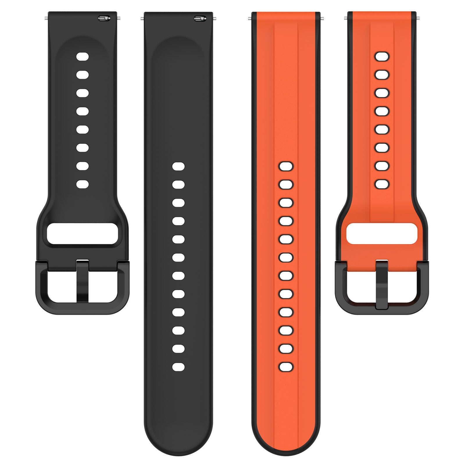 For Samsung Galaxy Watch Active2 44mm 40mm Sport Bands Dual Color 20mm Silicone Replacement Strap