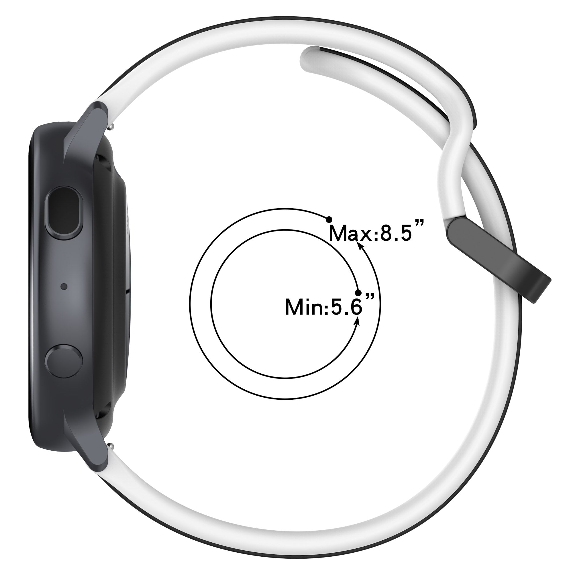 For Samsung Galaxy Watch Active2 44mm 40mm Sport Bands Dual Color 20mm Silicone Replacement Strap