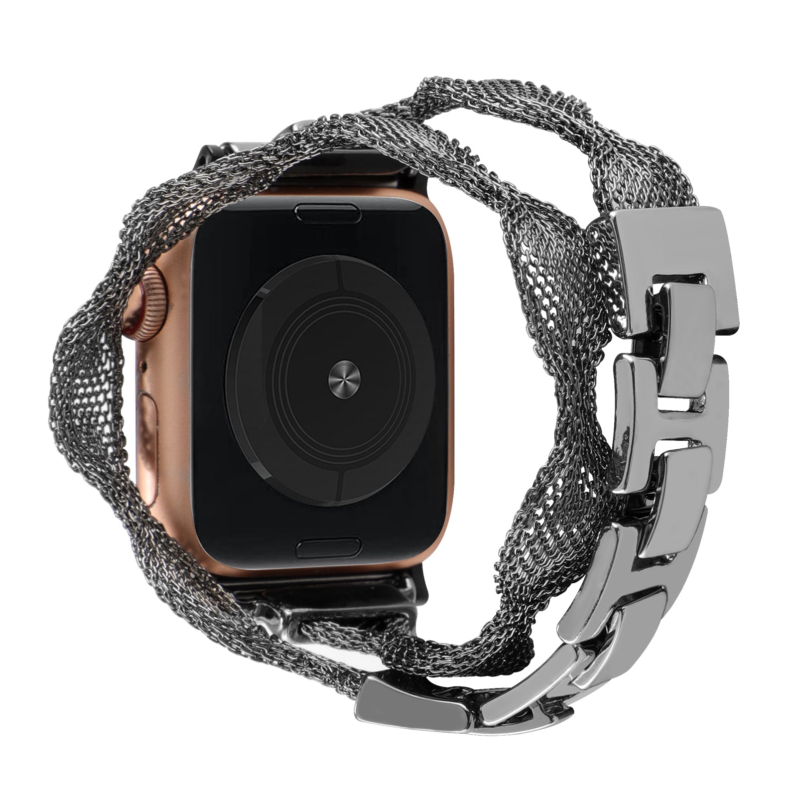 For Apple Watch Ultra Ultra 2 49mm Series 8 7 45mm Series 6 5 4 SE (2022) SE (2023) SE 44mm Series 3 2 1 42mm Metal Wrist Band Mesh Design Watch Strap