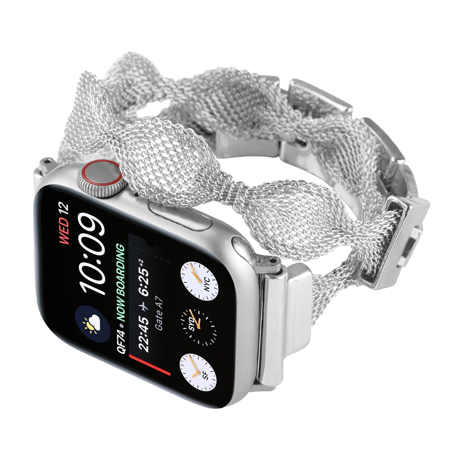 For Apple Watch Series 9 8 7 41mm 6 5 4 SE (2023) SE (2022) SE 40mm 3 2 1 38mm Mesh Design Wrist Band Metal Watch Strap
