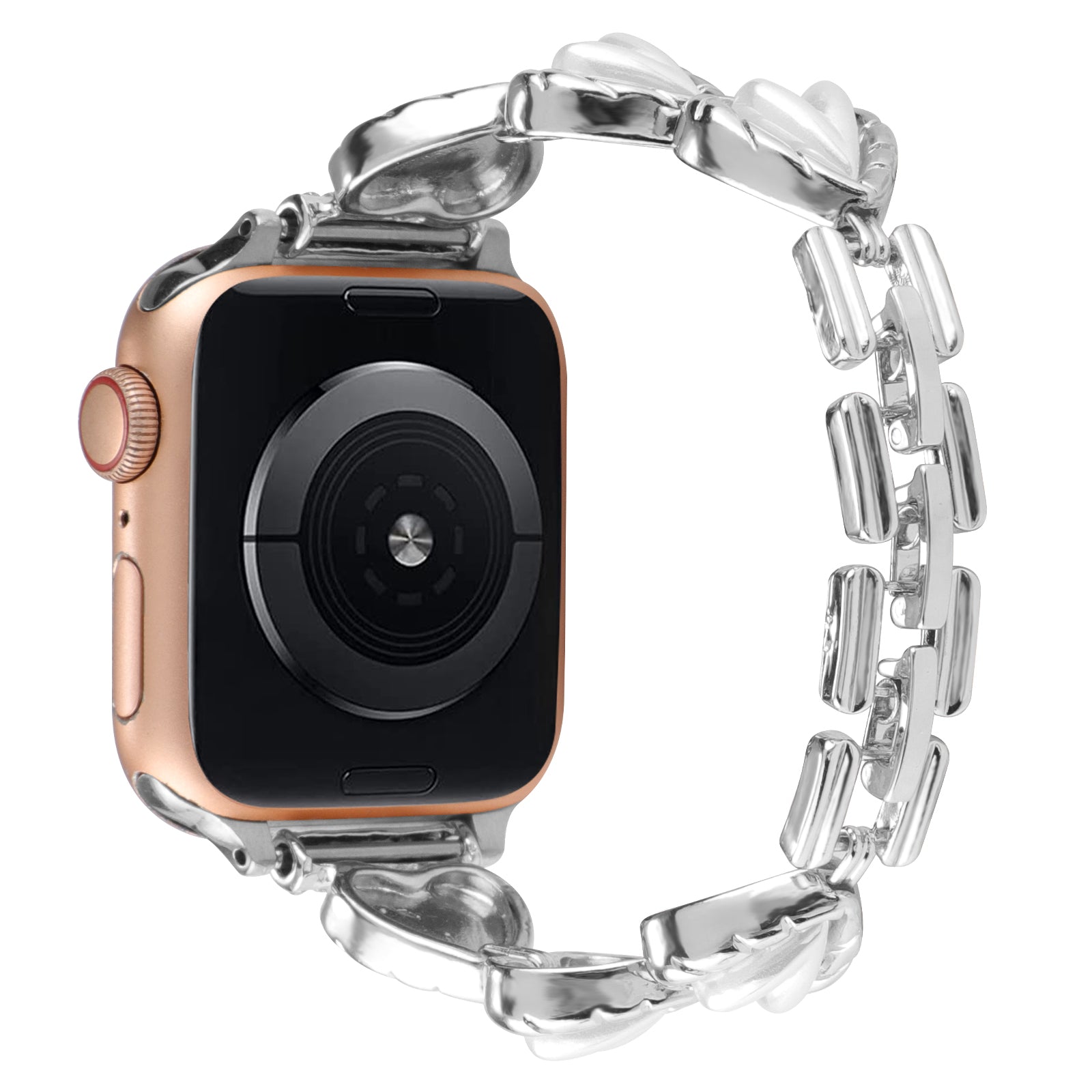 For Apple Watch Series 9 8 7 41mm 6 5 4 SE (2023) SE (2022) SE 40mm 3 2 1 38mm Metal Strap Rhinestone Decorated Watch Band