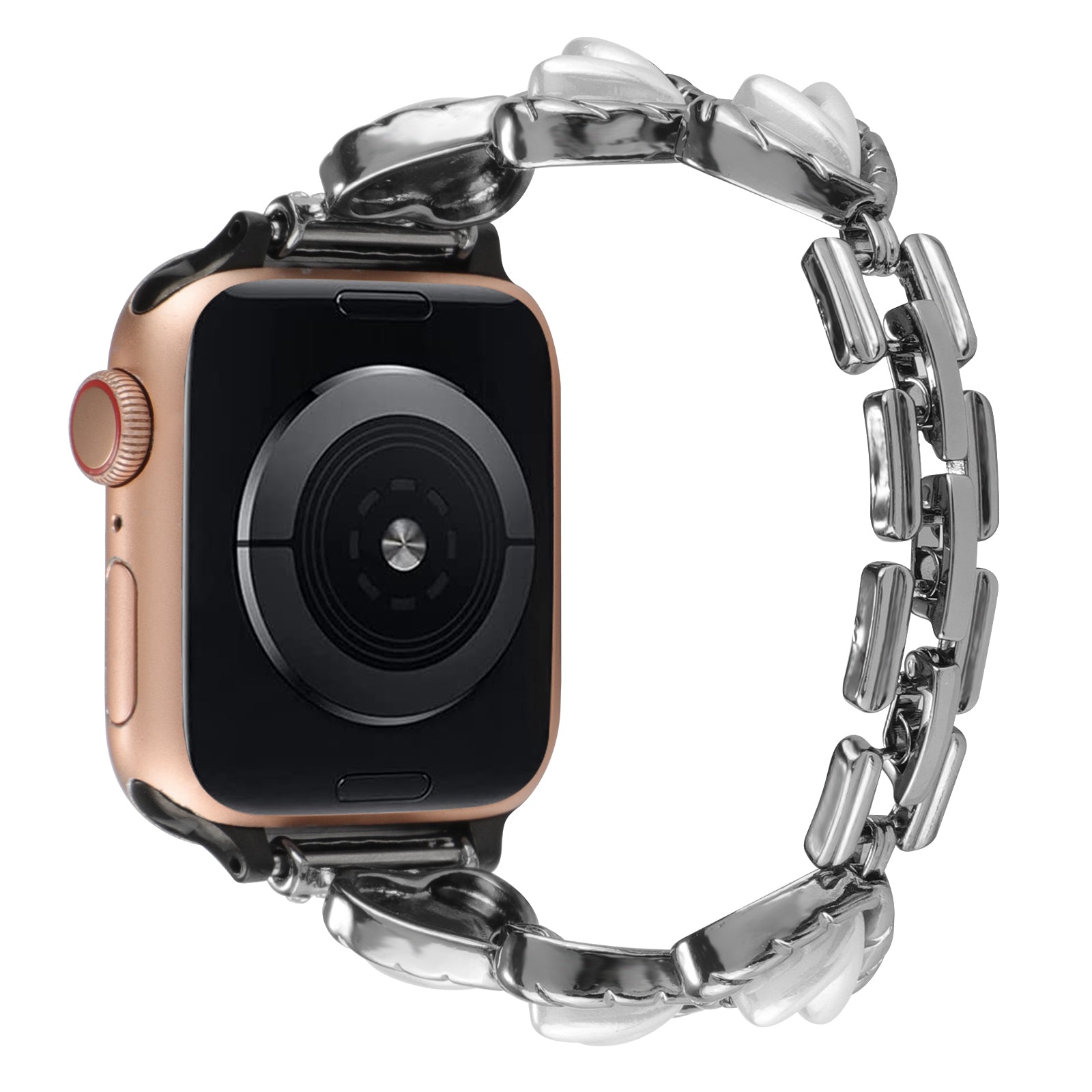 For Apple Watch Series 9 8 7 41mm 6 5 4 SE (2023) SE (2022) SE 40mm 3 2 1 38mm Metal Strap Rhinestone Decorated Watch Band
