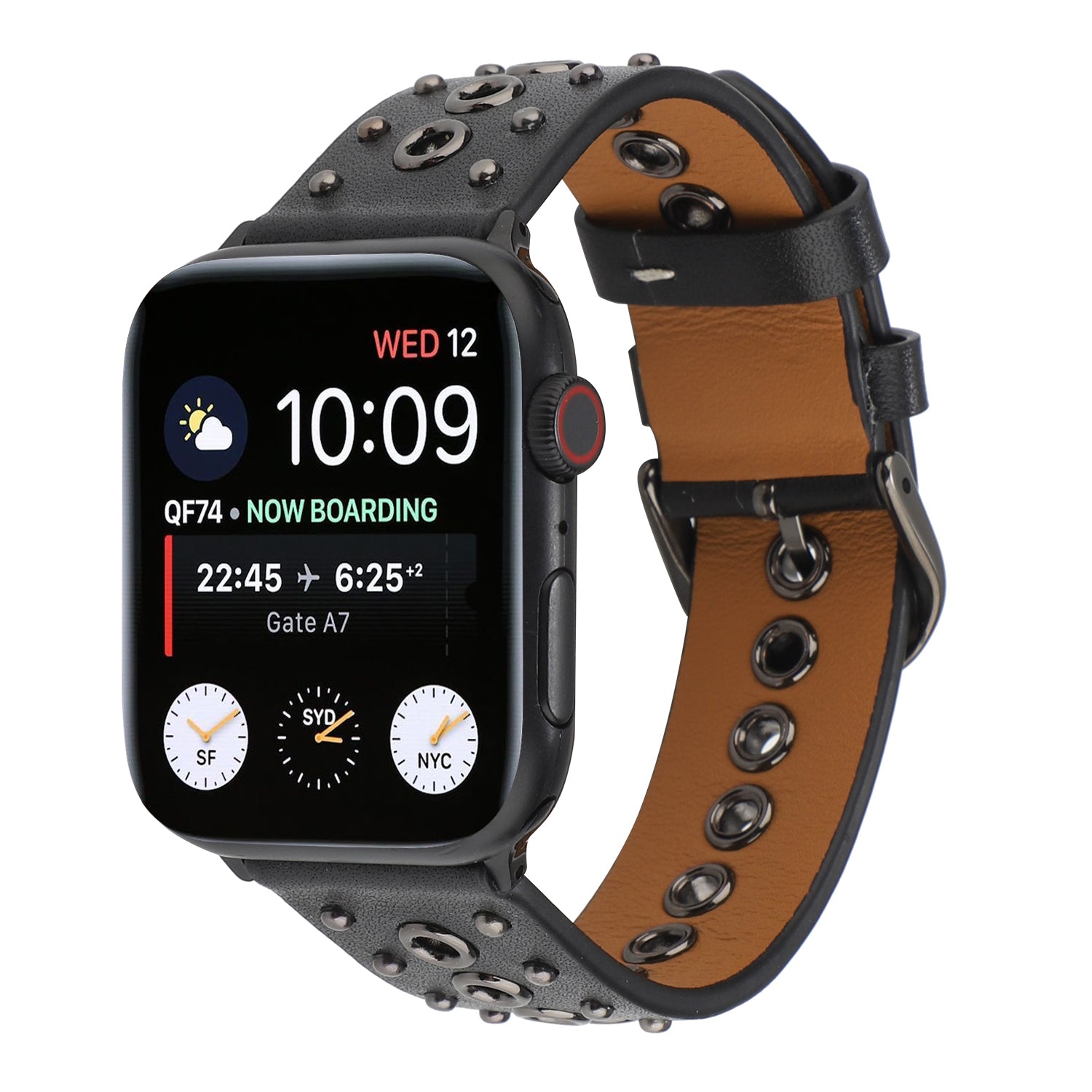 For Apple Watch Ultra Ultra 2 49mm Series 9 8 7 45mm 6 5 4 SE SE (2022) (2023) 44mm 3 2 1 42mm Genuine Leather Strap Rivets Watchband