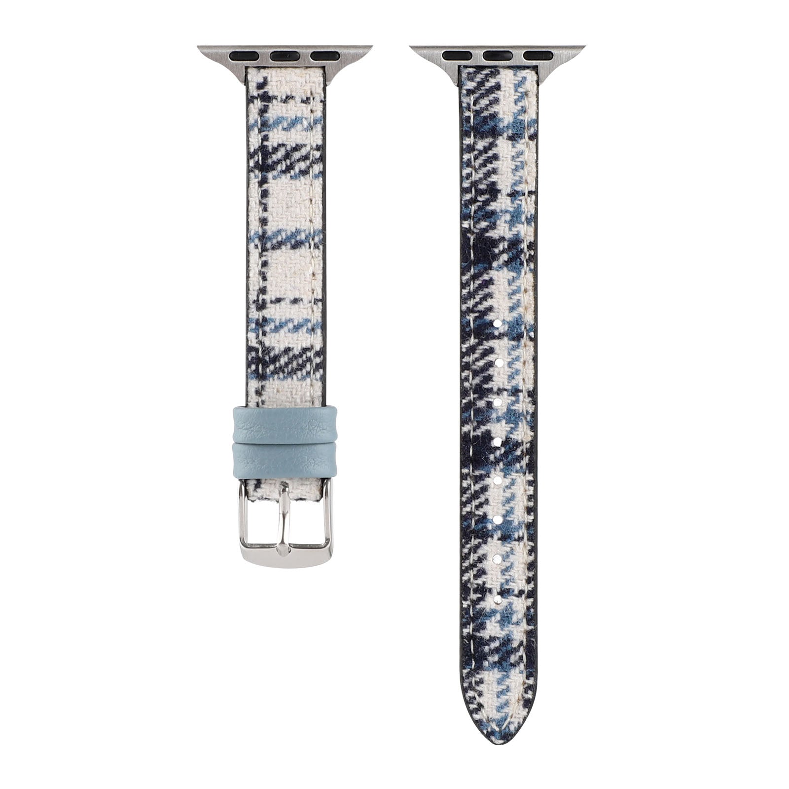 For Apple Watch Series 9 8 7 41mm 6 5 4 SE (2023) SE (2022) SE 40mm 3 2 1 38mm Leather+Plush Smart Watch Strap Adjustable Wrist Band