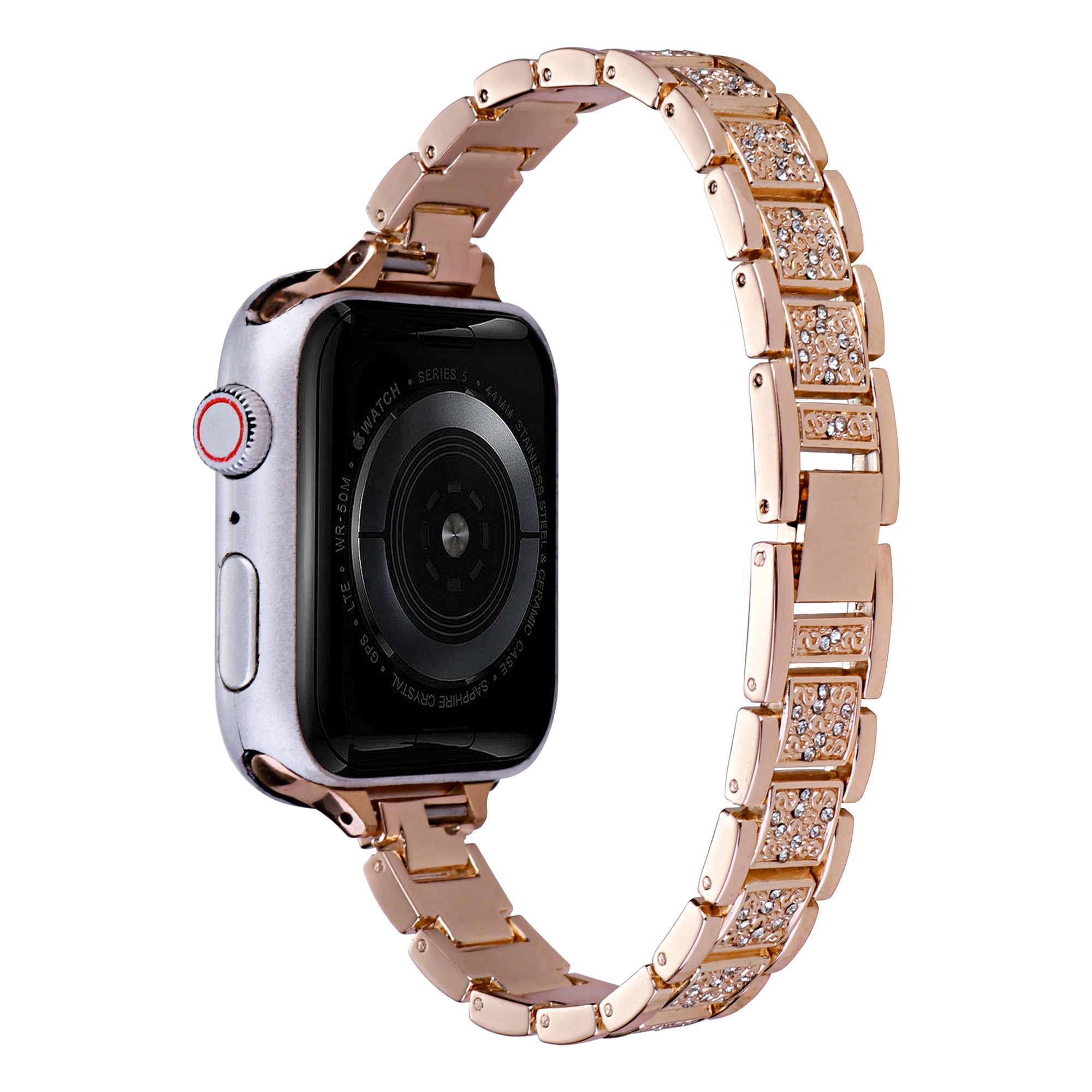For Apple Watch Series 9 8 7 41mm 6 5 4 SE (2022) SE (2023) SE 40mm 3 2 1 38mm Slim Rhinestone Decor Watch Strap