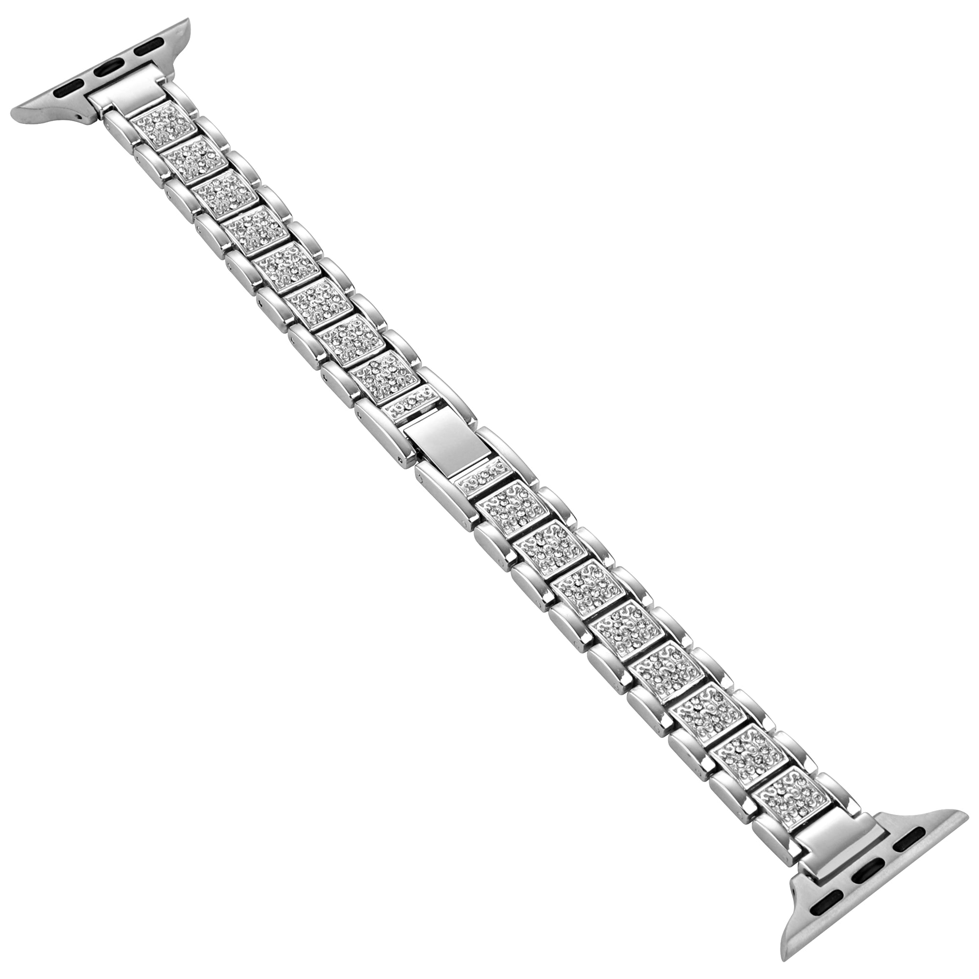 For Apple Watch Series 9 8 7 41mm 6 5 4 SE (2022) SE (2023) SE 40mm 3 2 1 38mm Slim Rhinestone Decor Watch Strap