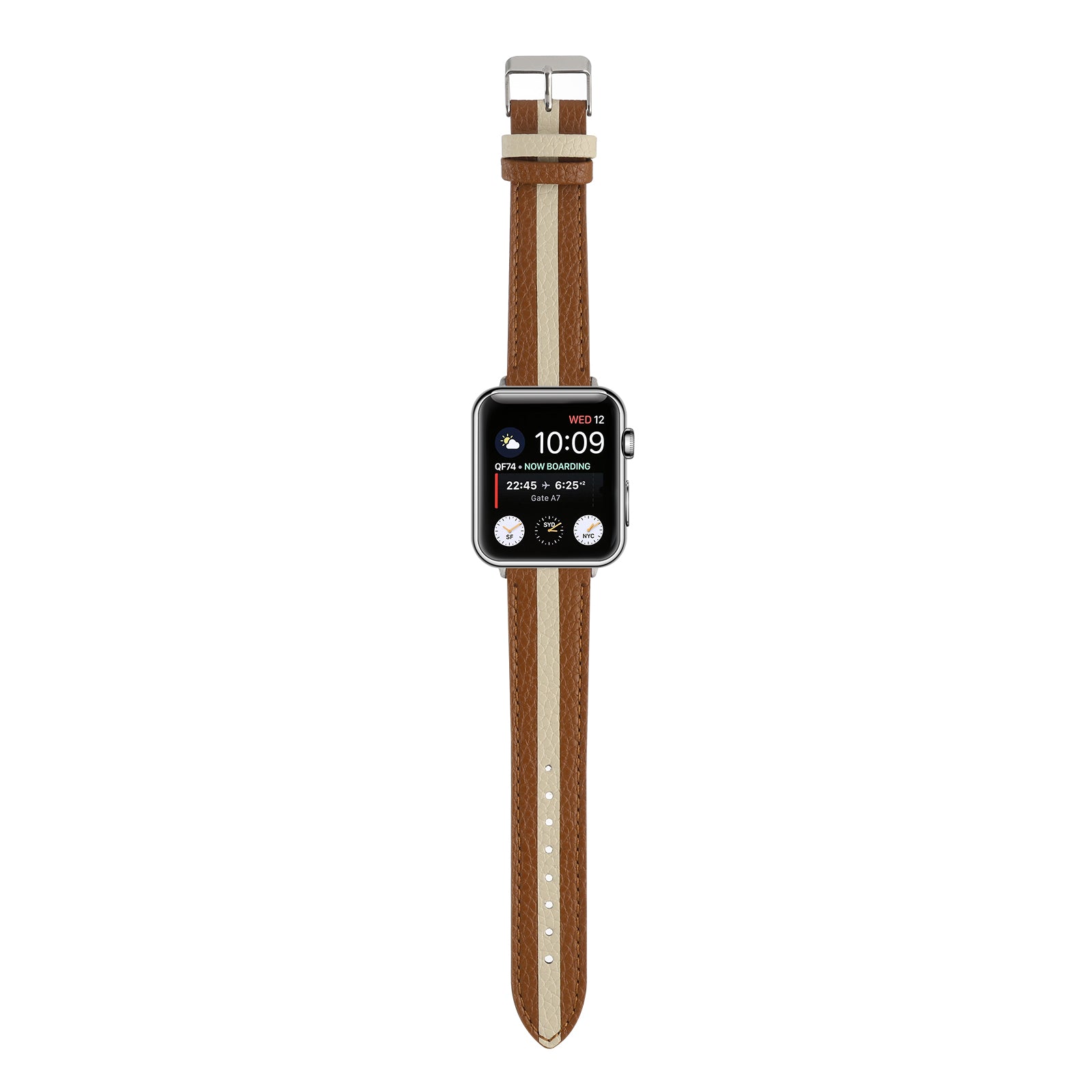 For Apple Watch Ultra Ultra 2 49mm Series 9 8 7 45mm 6 5 4 SE SE (2022) (2023) 44mm 3 2 1 42mm Watch Strap Genuine Leather Stripe Watch Band