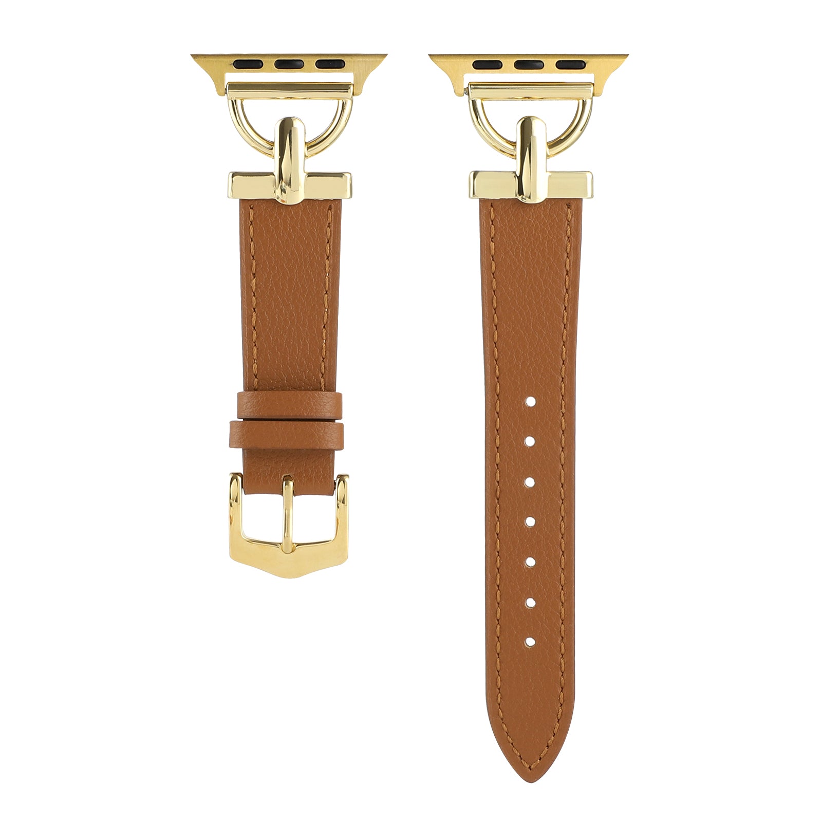 For Apple Watch Series 9 8 7 41mm 6 5 4 SE (2023) SE (2022) SE 40mm 3 2 1 38mm Genuine Leather Replacement Strap D-shape Buckle Wrist Band