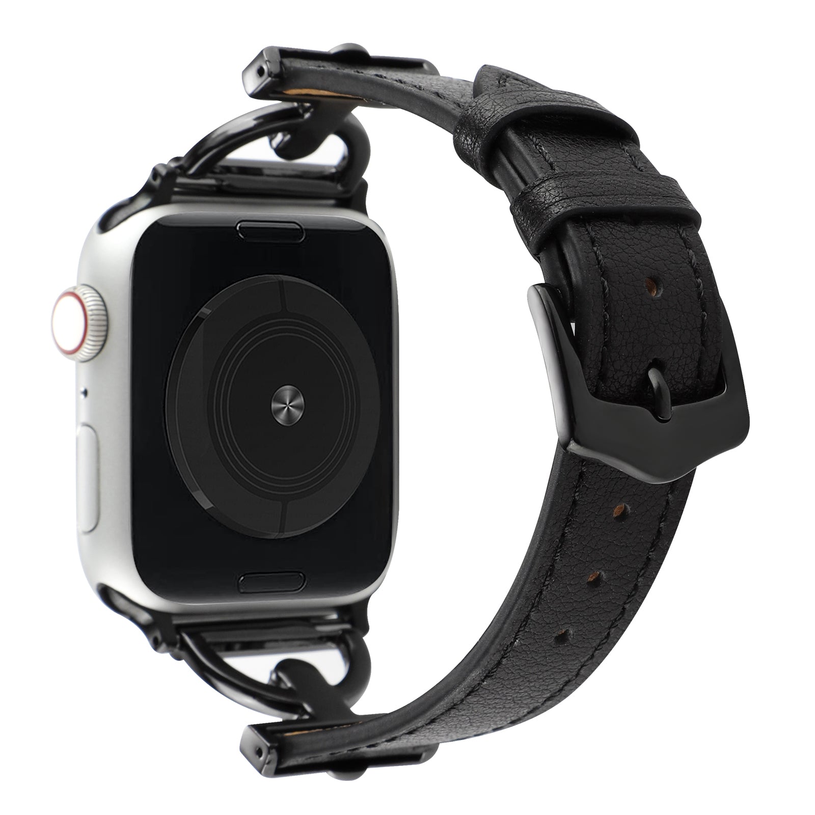 For Apple Watch Series 9 8 7 41mm 6 5 4 SE (2023) SE (2022) SE 40mm 3 2 1 38mm Genuine Leather Replacement Strap D-shape Buckle Wrist Band