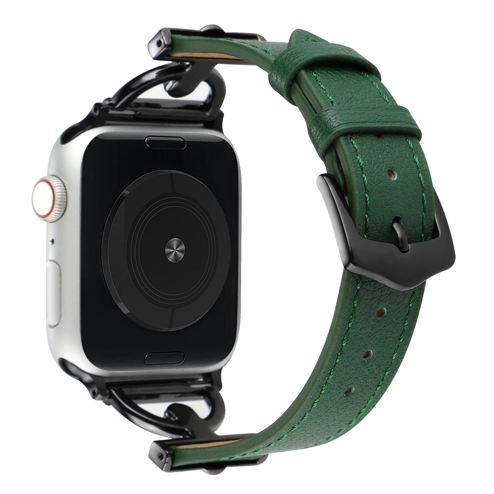 For Apple Watch Series 9 8 7 41mm 6 5 4 SE (2023) SE (2022) SE 40mm 3 2 1 38mm Genuine Leather Replacement Strap D-shape Buckle Wrist Band