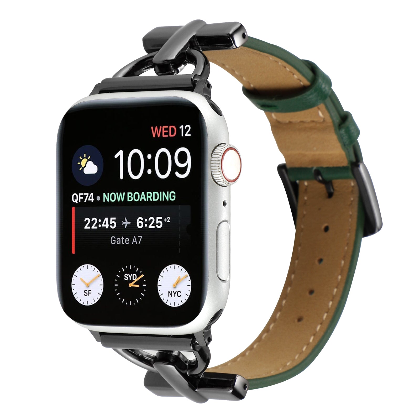 For Apple Watch Series 9 8 7 41mm 6 5 4 SE (2023) SE (2022) SE 40mm 3 2 1 38mm Genuine Leather Replacement Strap D-shape Buckle Wrist Band