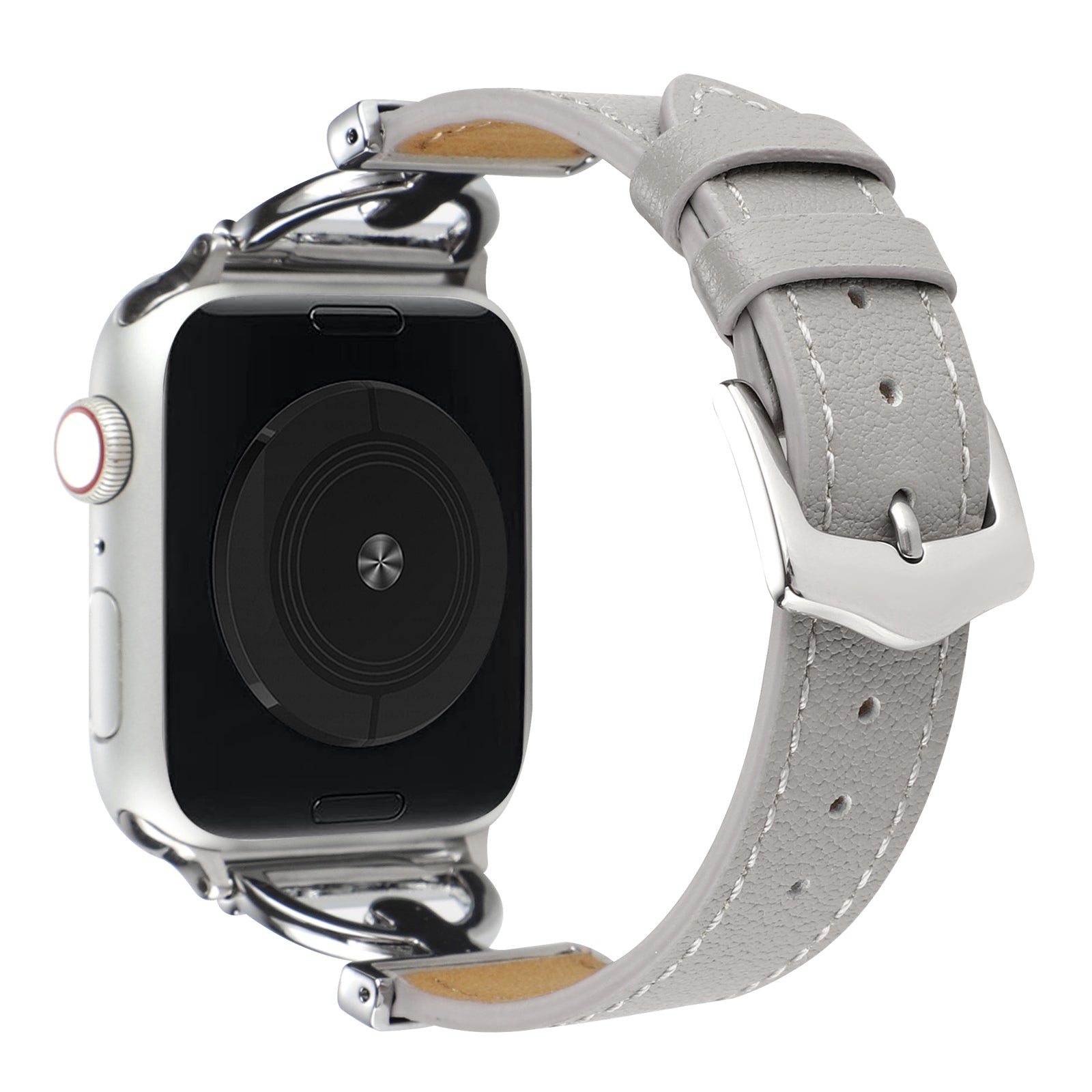For Apple Watch Series 9 8 7 41mm 6 5 4 SE (2023) SE (2022) SE 40mm 3 2 1 38mm Genuine Leather Replacement Strap D-shape Buckle Wrist Band