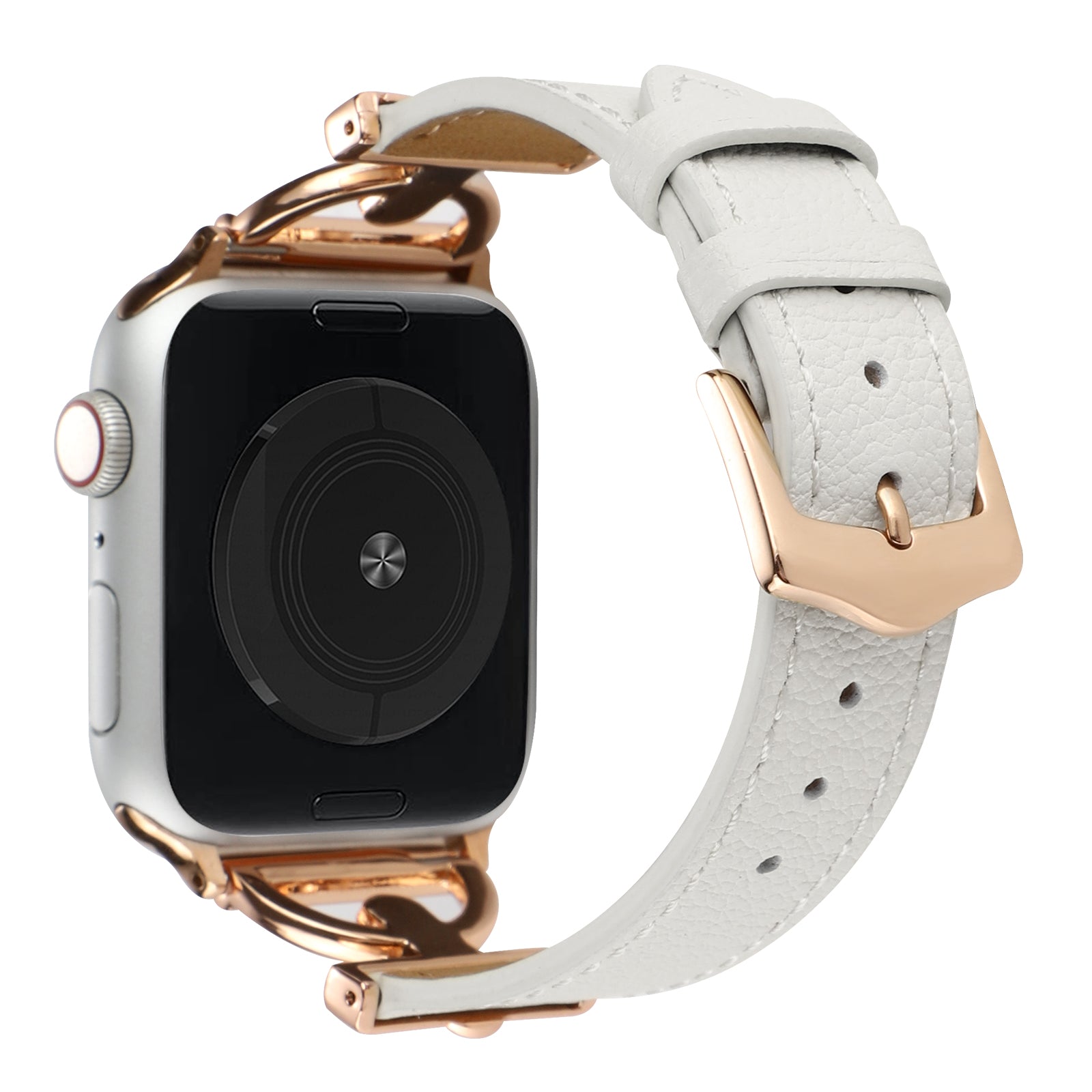 For Apple Watch Series 9 8 7 41mm 6 5 4 SE (2023) SE (2022) SE 40mm 3 2 1 38mm Genuine Leather Replacement Strap D-shape Buckle Wrist Band