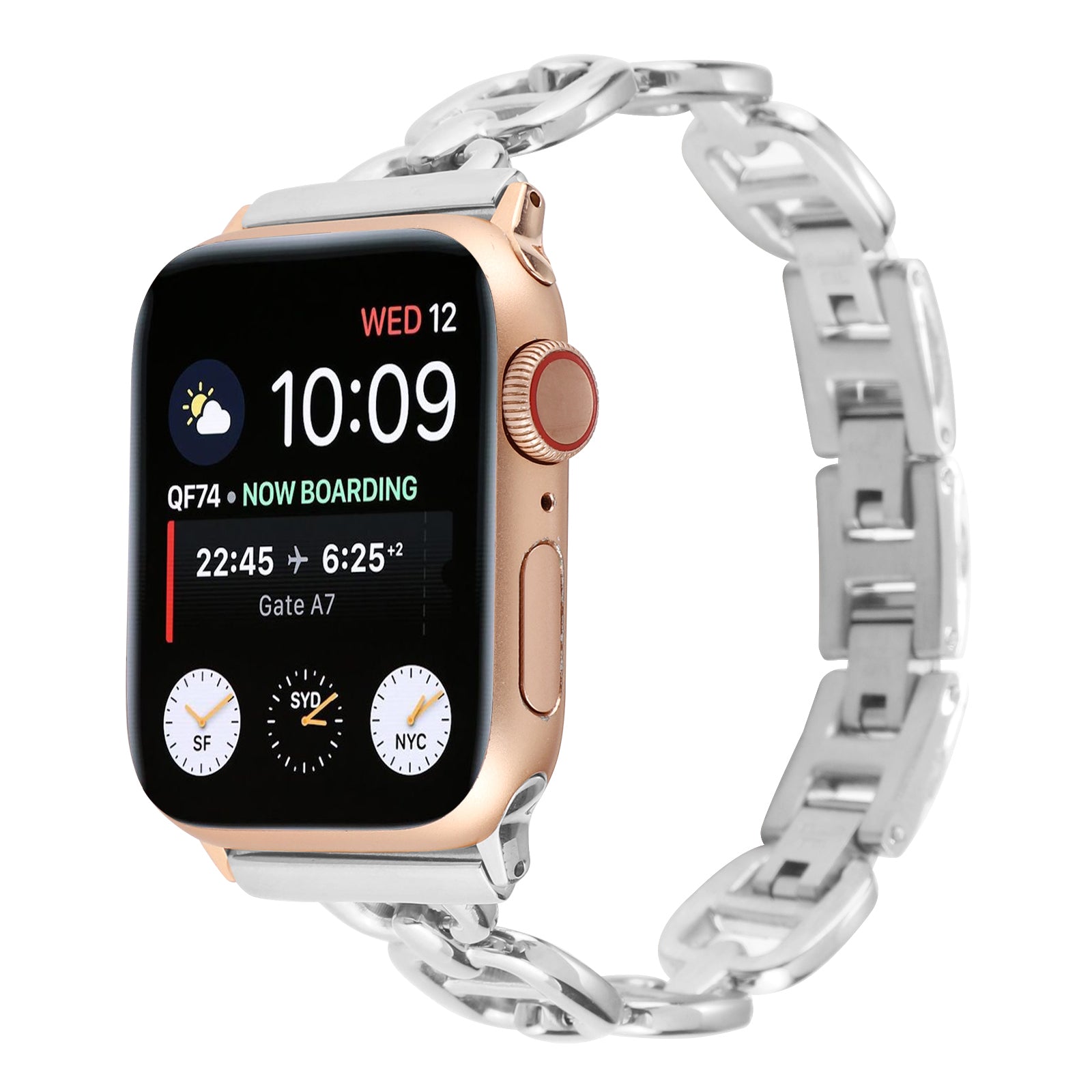 For Apple Watch Ultra Ultra 2 49mm Series 8 7 9 45mm Series 6 5 4 SE SE (2022) SE (2023) SE (2023) 44mm Series 3 2 1 42mm Metal Bracelet Watch Strap Replacement Wrist Band