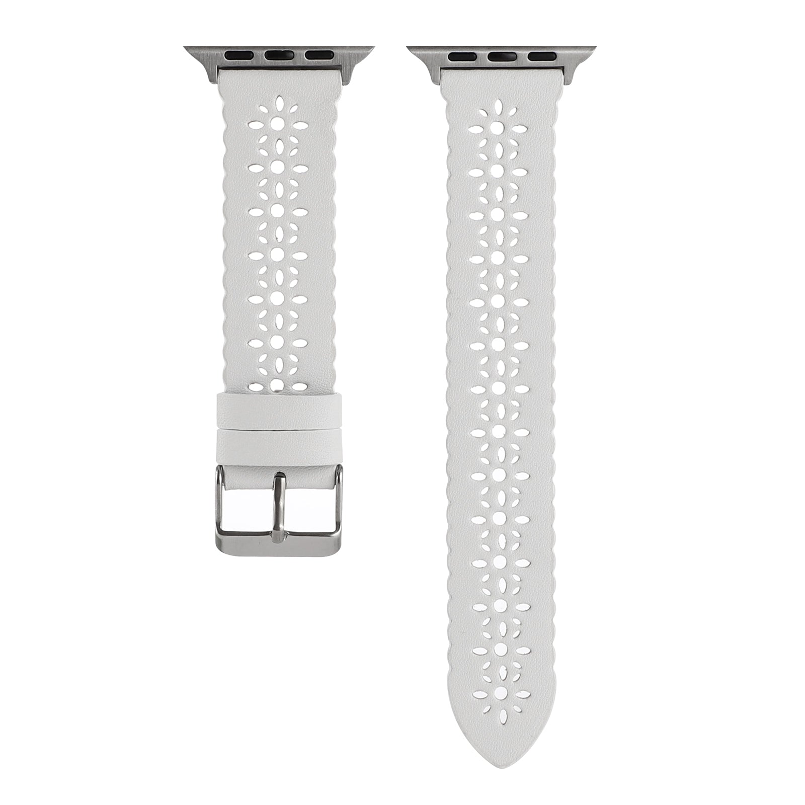 For Apple Watch Series 9 8 7 41mm 6 5 4 SE (2023) SE (2022) SE 40mm 3 2 1 38mm Hollow Plum Blossom Watch Strap Genuine Leather Wrist Band
