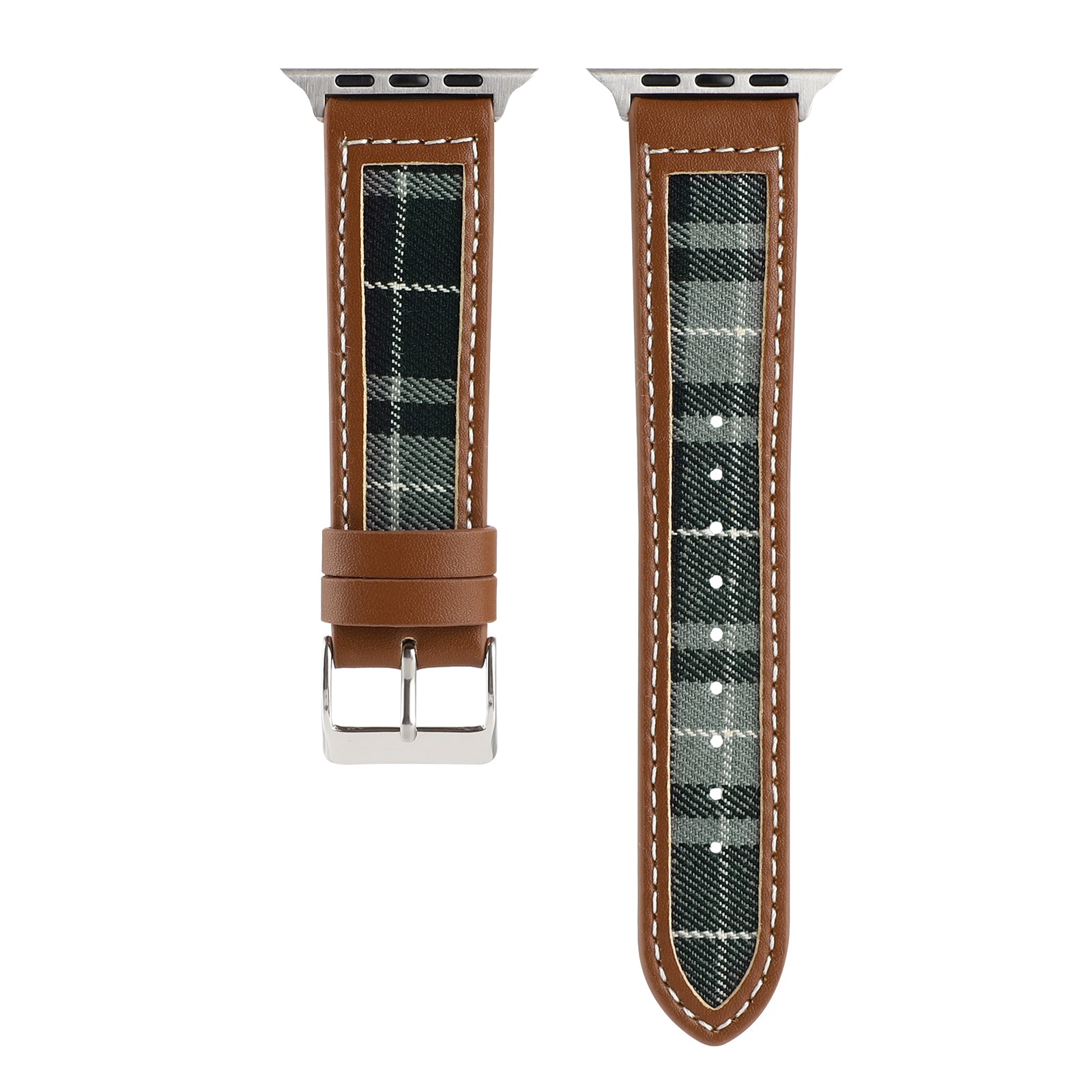 For Apple Watch Series 9 8 7 41mm 6 SE SE (2022) SE (2023) 5 4 40mm Series 1 2 3 38mm Comfortable Cloth+Leather Watch Strap