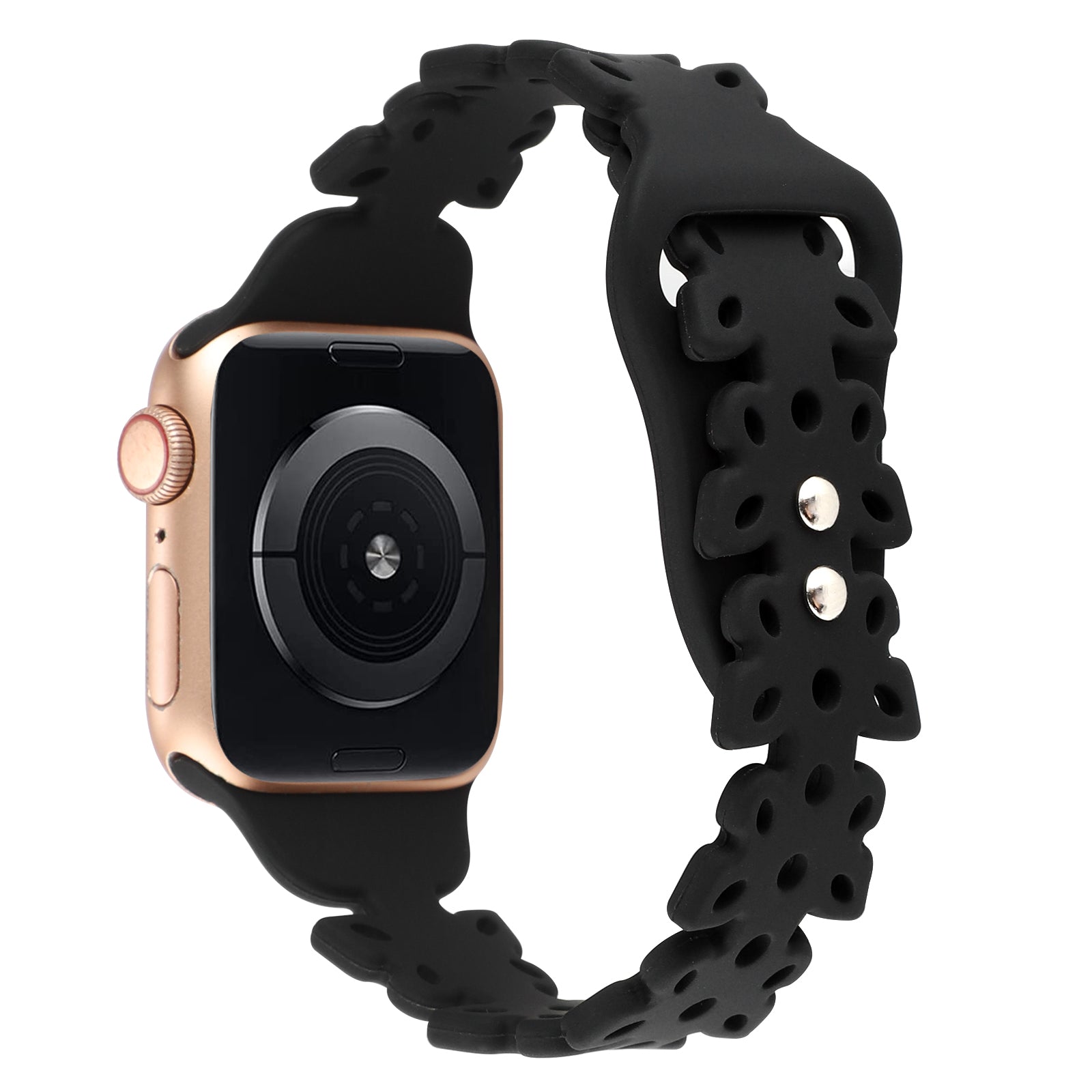 For Apple Watch Series 9 8 7 41mm 6 5 4 SE (2022) SE (2023) SE 40mm 3 2 1 38mm Hollow Watchband Butterfly Shape Silicone Strap