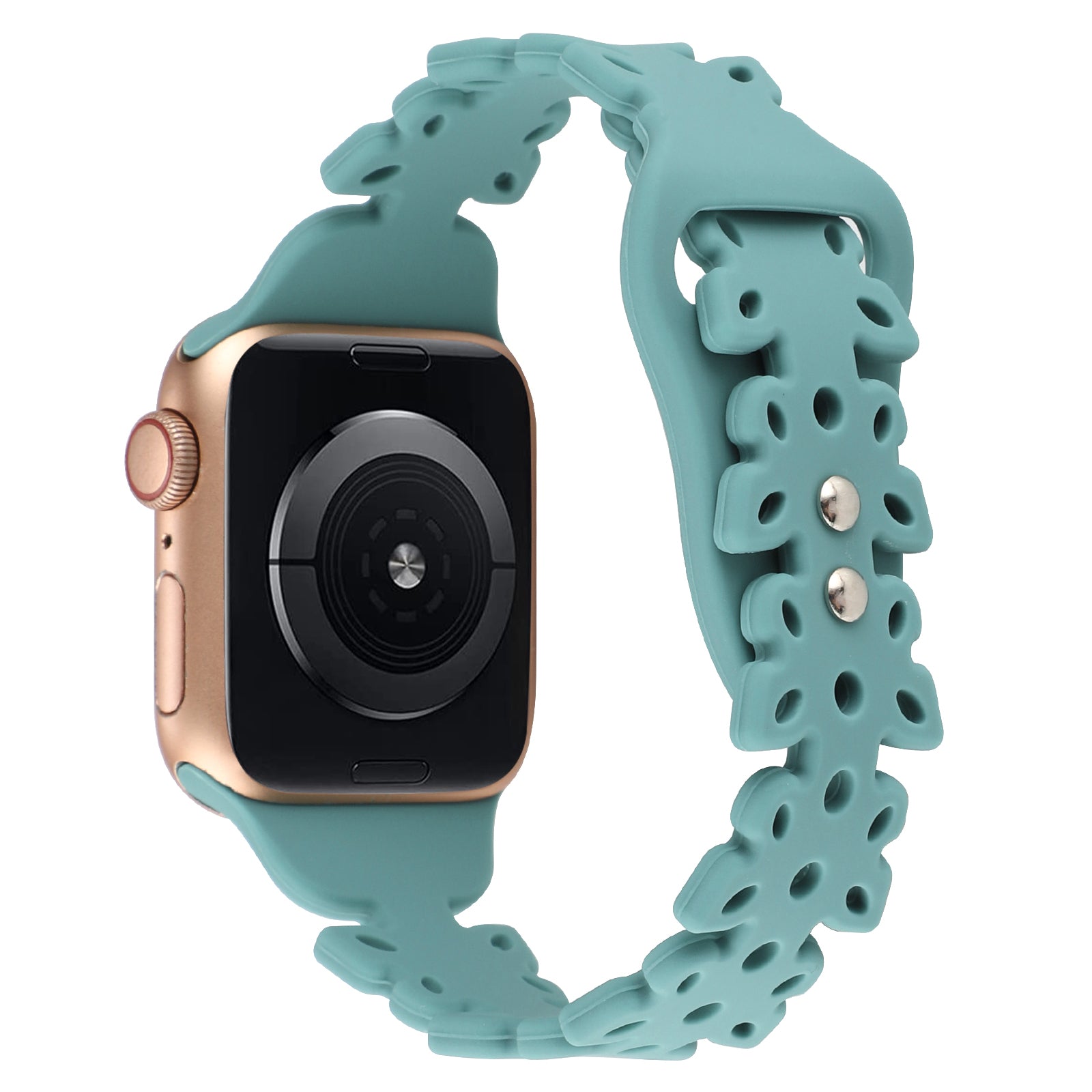 For Apple Watch Series 9 8 7 41mm 6 5 4 SE (2022) SE (2023) SE 40mm 3 2 1 38mm Hollow Watchband Butterfly Shape Silicone Strap