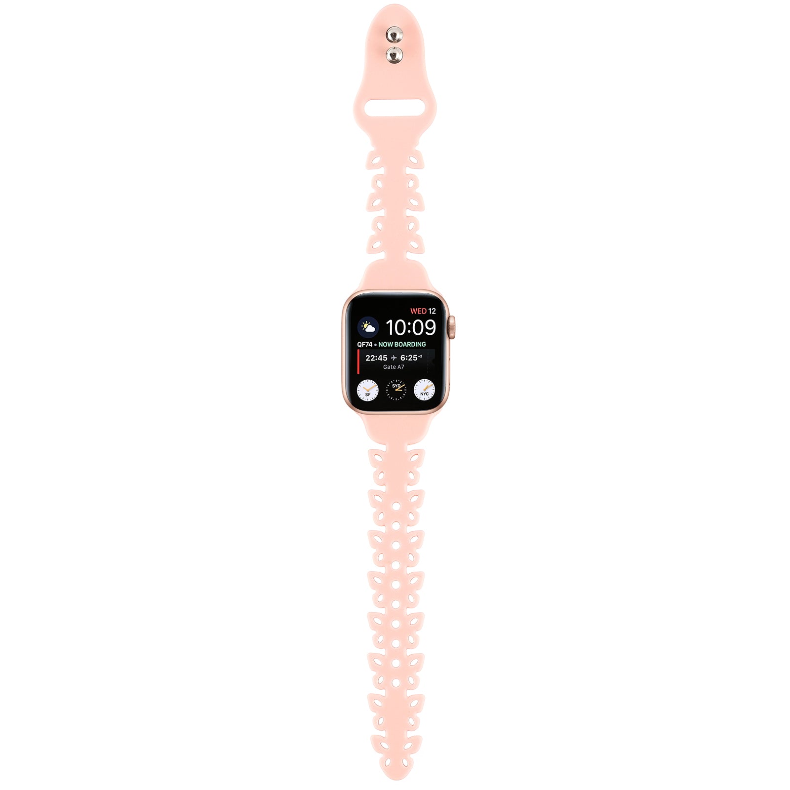 For Apple Watch Series 9 8 7 41mm 6 5 4 SE (2022) SE (2023) SE 40mm 3 2 1 38mm Hollow Watchband Butterfly Shape Silicone Strap