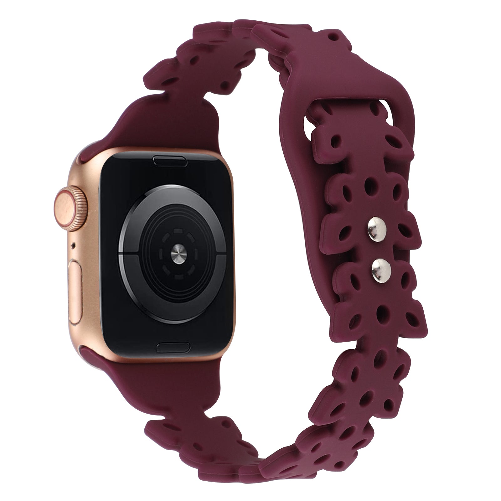 For Apple Watch Series 9 8 7 41mm 6 5 4 SE (2022) SE (2023) SE 40mm 3 2 1 38mm Hollow Watchband Butterfly Shape Silicone Strap