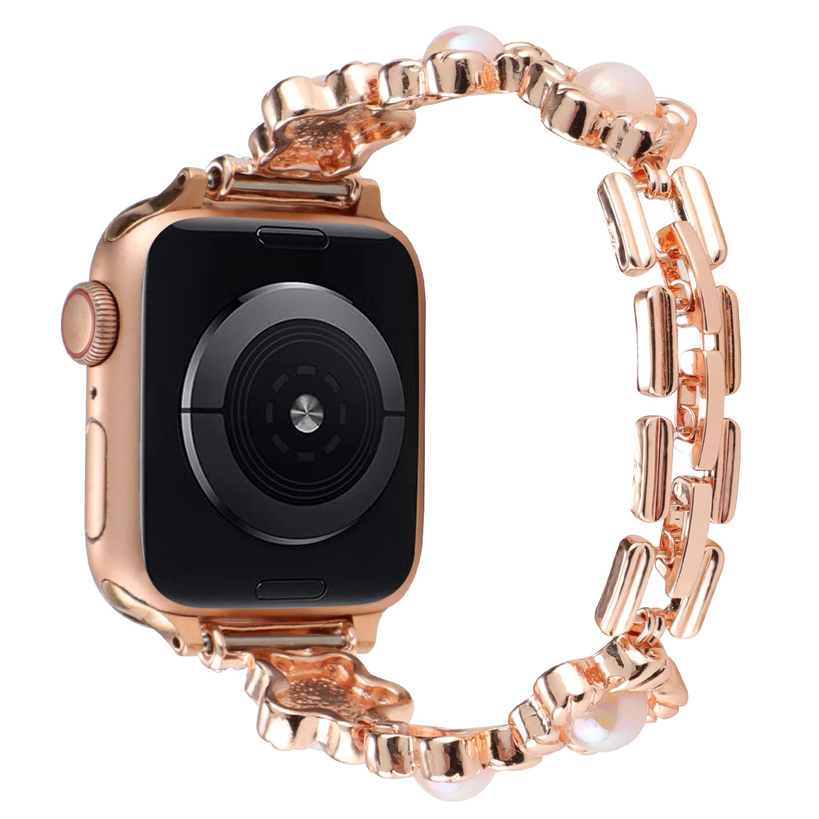 For Apple Watch Ultra Ultra 2 49mm Series 9 8 7 45mm 6 5 4 SE SE (2022) (2023) 44mm 3 2 1 42mm Metal Watch Band Flower Docor Strap