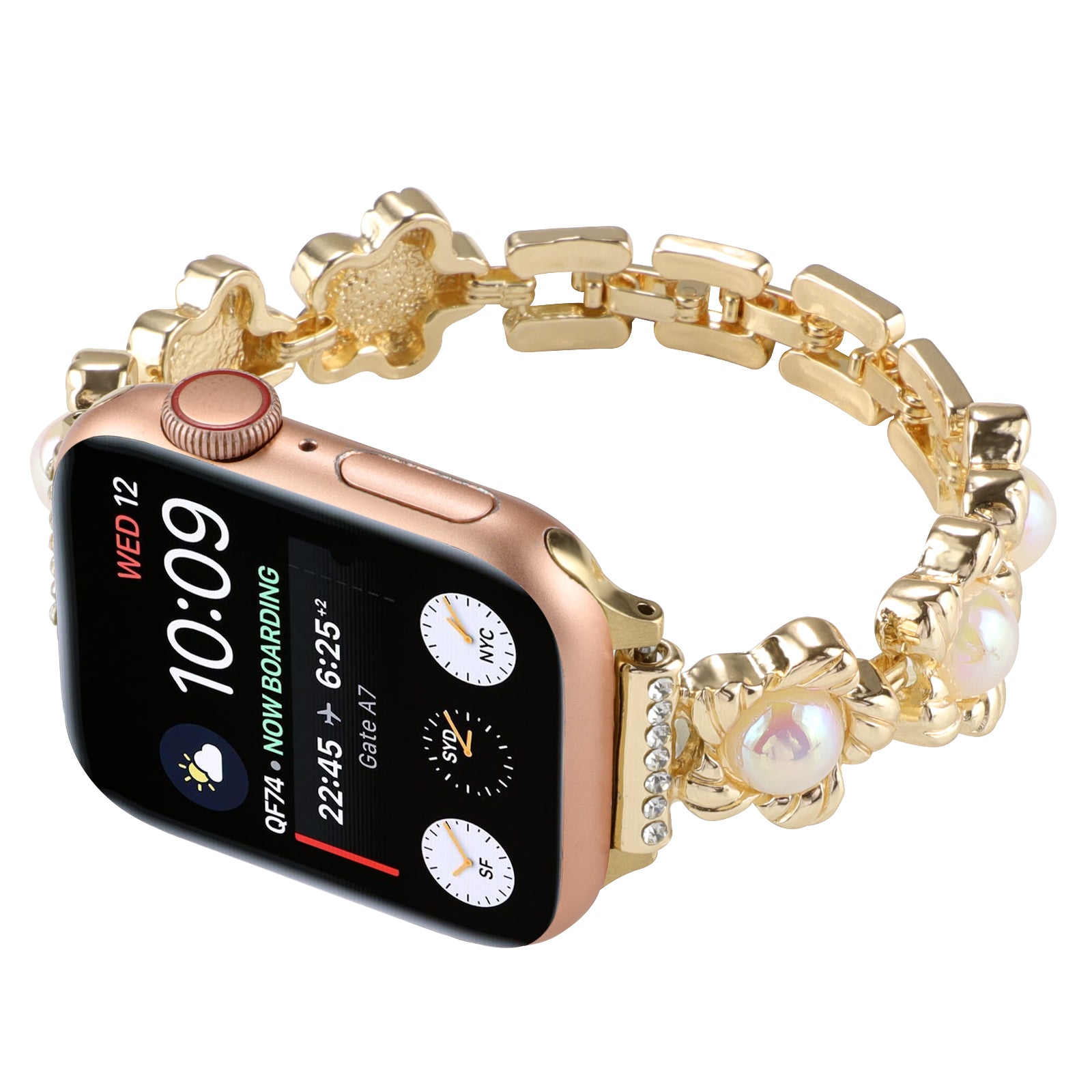 For Apple Watch Ultra Ultra 2 49mm Series 9 8 7 45mm 6 5 4 SE SE (2022) (2023) 44mm 3 2 1 42mm Metal Watch Band Flower Docor Strap