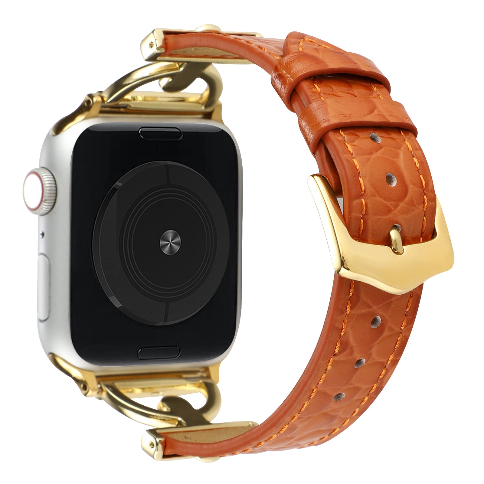 For Apple Watch Ultra Ultra 2 49mm Series 9 8 7 45mm 6 5 4 SE SE (2022) (2023) 44mm 3 2 1 42mm Genuine Leather Watch Strap Crocodile Texture D-Ring Band