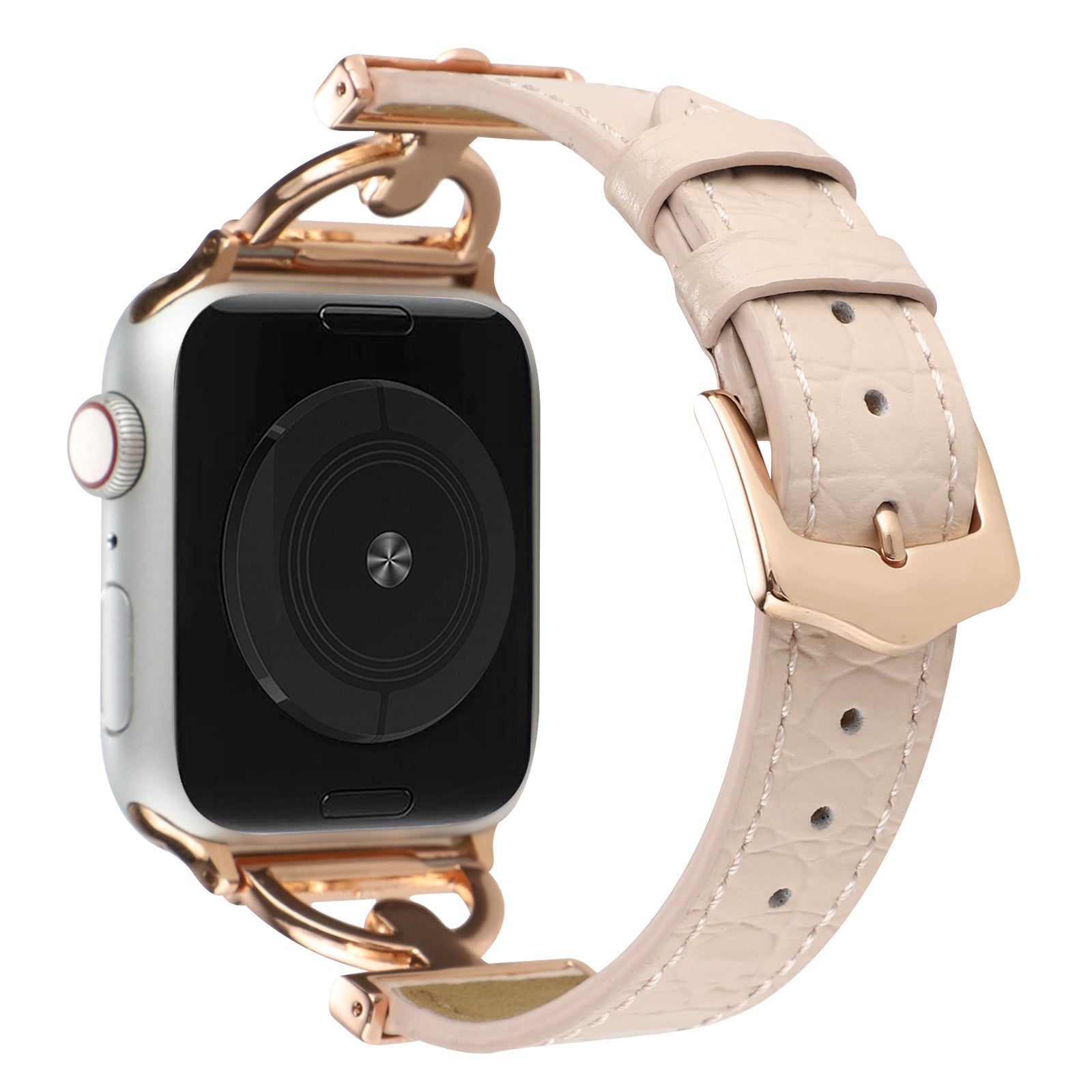 For Apple Watch Ultra Ultra 2 49mm Series 9 8 7 45mm 6 5 4 SE SE (2022) (2023) 44mm 3 2 1 42mm Genuine Leather Watch Strap Crocodile Texture D-Ring Band
