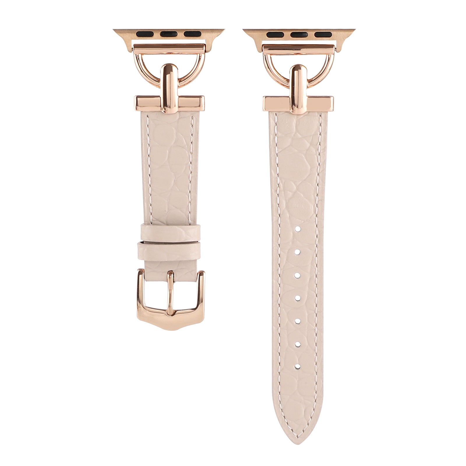 For Apple Watch Ultra Ultra 2 49mm Series 9 8 7 45mm 6 5 4 SE SE (2022) (2023) 44mm 3 2 1 42mm Genuine Leather Watch Strap Crocodile Texture D-Ring Band
