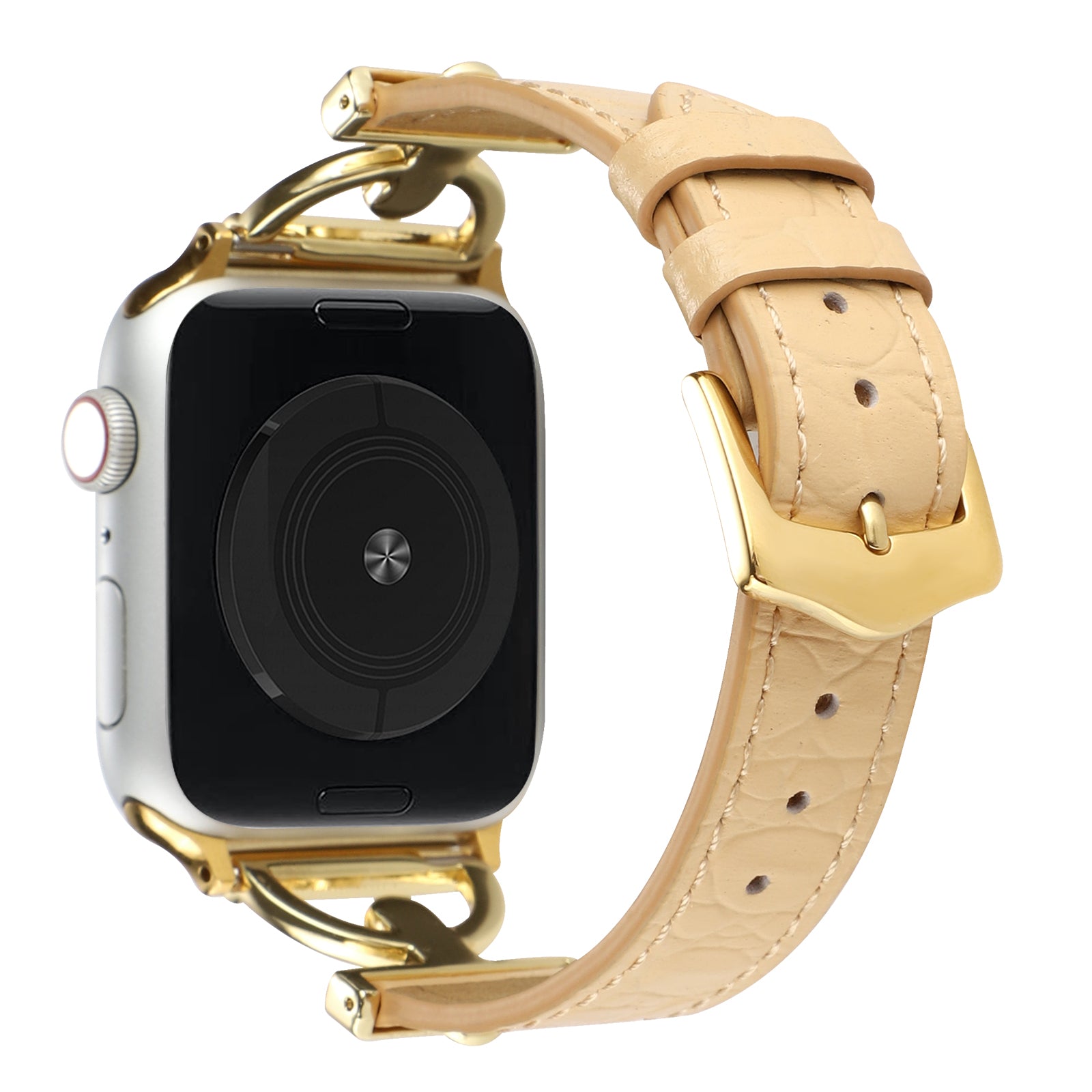 For Apple Watch Ultra Ultra 2 49mm Series 9 8 7 45mm 6 5 4 SE SE (2022) (2023) 44mm 3 2 1 42mm Genuine Leather Watch Strap Crocodile Texture D-Ring Band