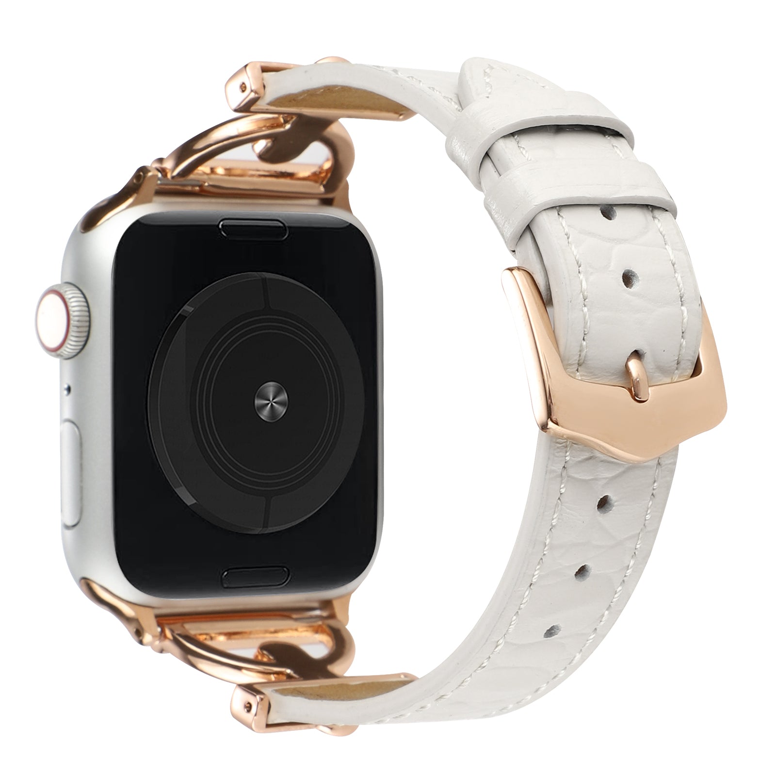 For Apple Watch Ultra Ultra 2 49mm Series 9 8 7 45mm 6 5 4 SE SE (2022) (2023) 44mm 3 2 1 42mm Genuine Leather Watch Strap Crocodile Texture D-Ring Band