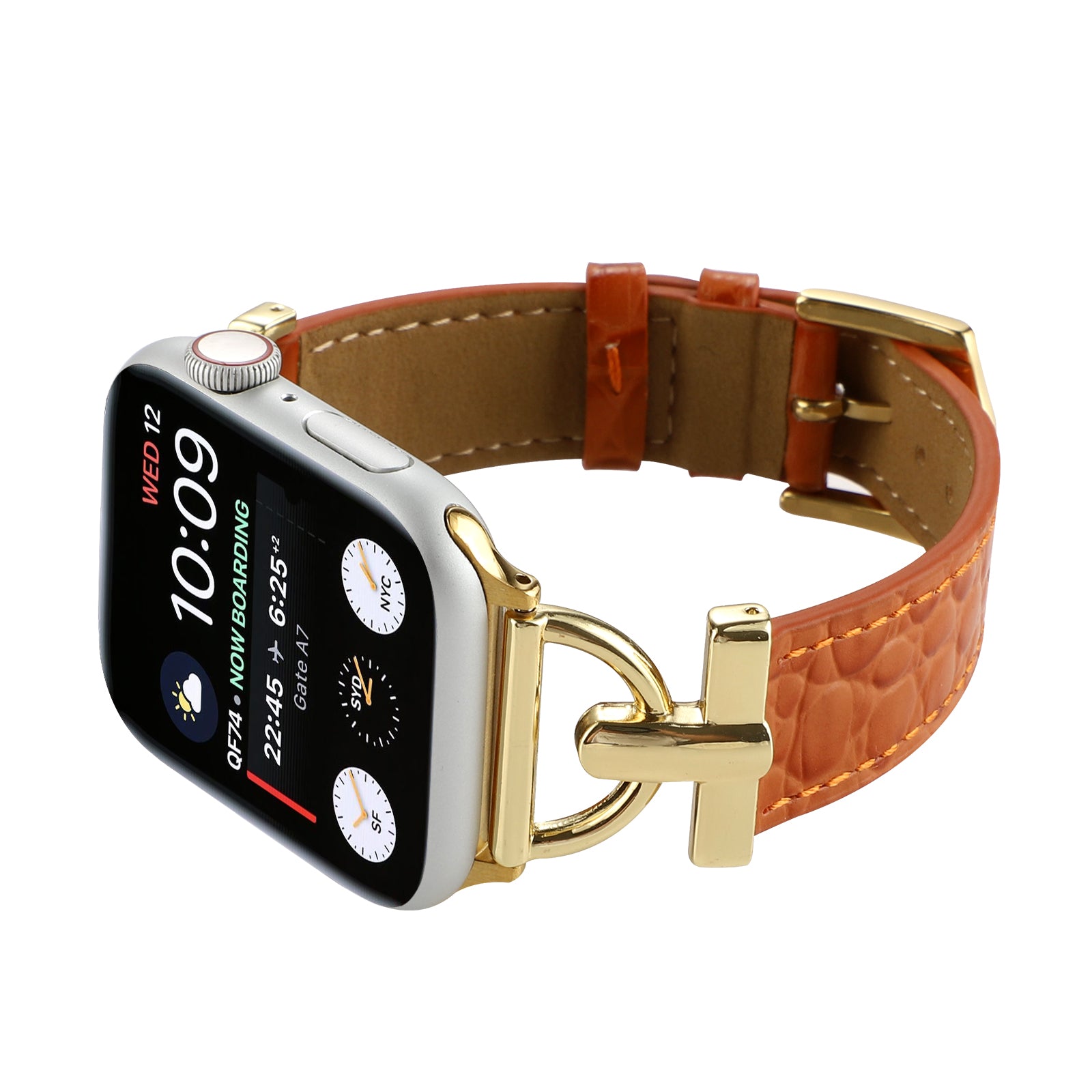 Genuine Leather Watch Band for Apple Watch Series 9 8 7 41mm 6 5 4 SE (2022) SE (2023) SE 40mm 3 2 1 38mm Crocodile Texture Strap Bracelet