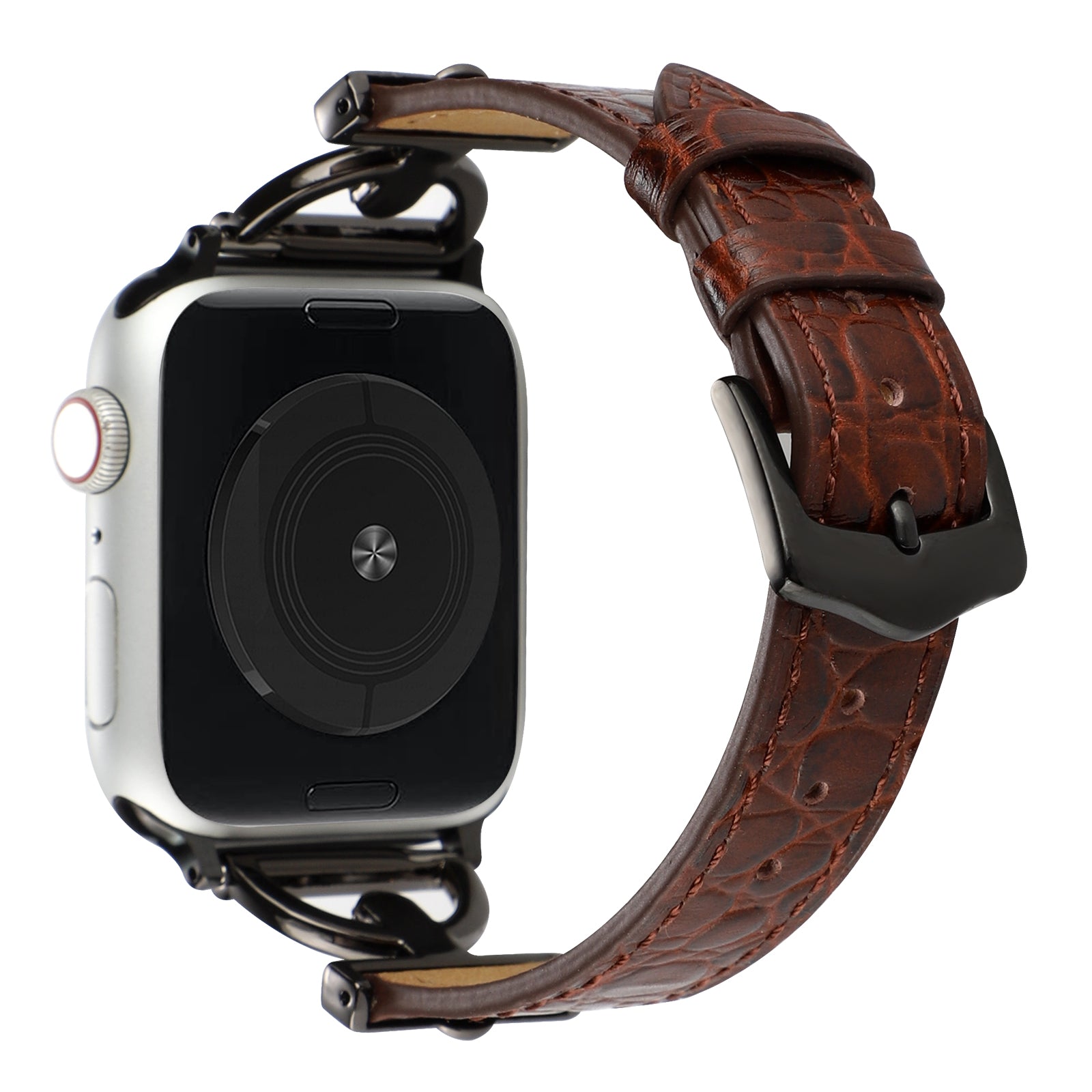 Genuine Leather Watch Band for Apple Watch Series 9 8 7 41mm 6 5 4 SE (2022) SE (2023) SE 40mm 3 2 1 38mm Crocodile Texture Strap Bracelet