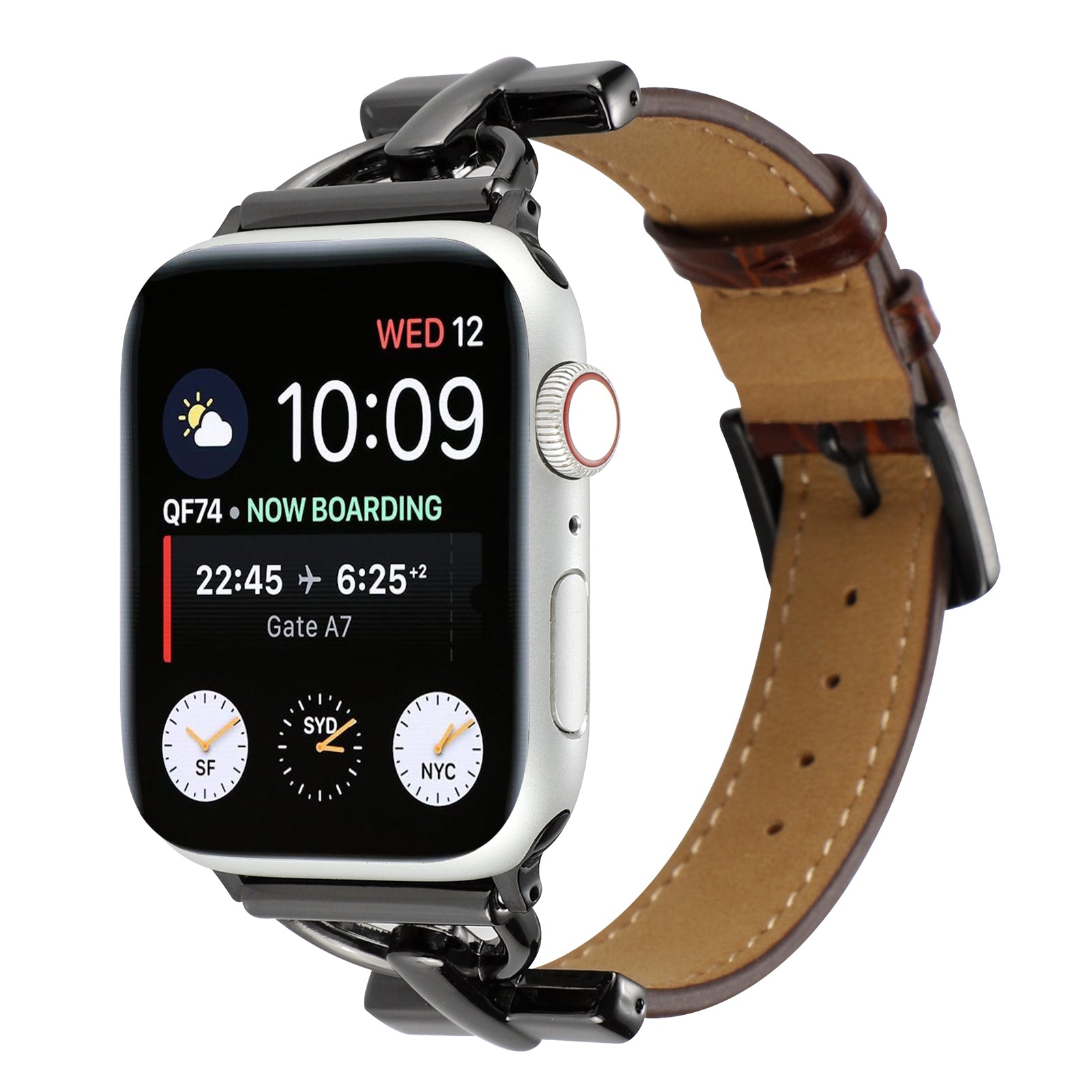 Genuine Leather Watch Band for Apple Watch Series 9 8 7 41mm 6 5 4 SE (2022) SE (2023) SE 40mm 3 2 1 38mm Crocodile Texture Strap Bracelet