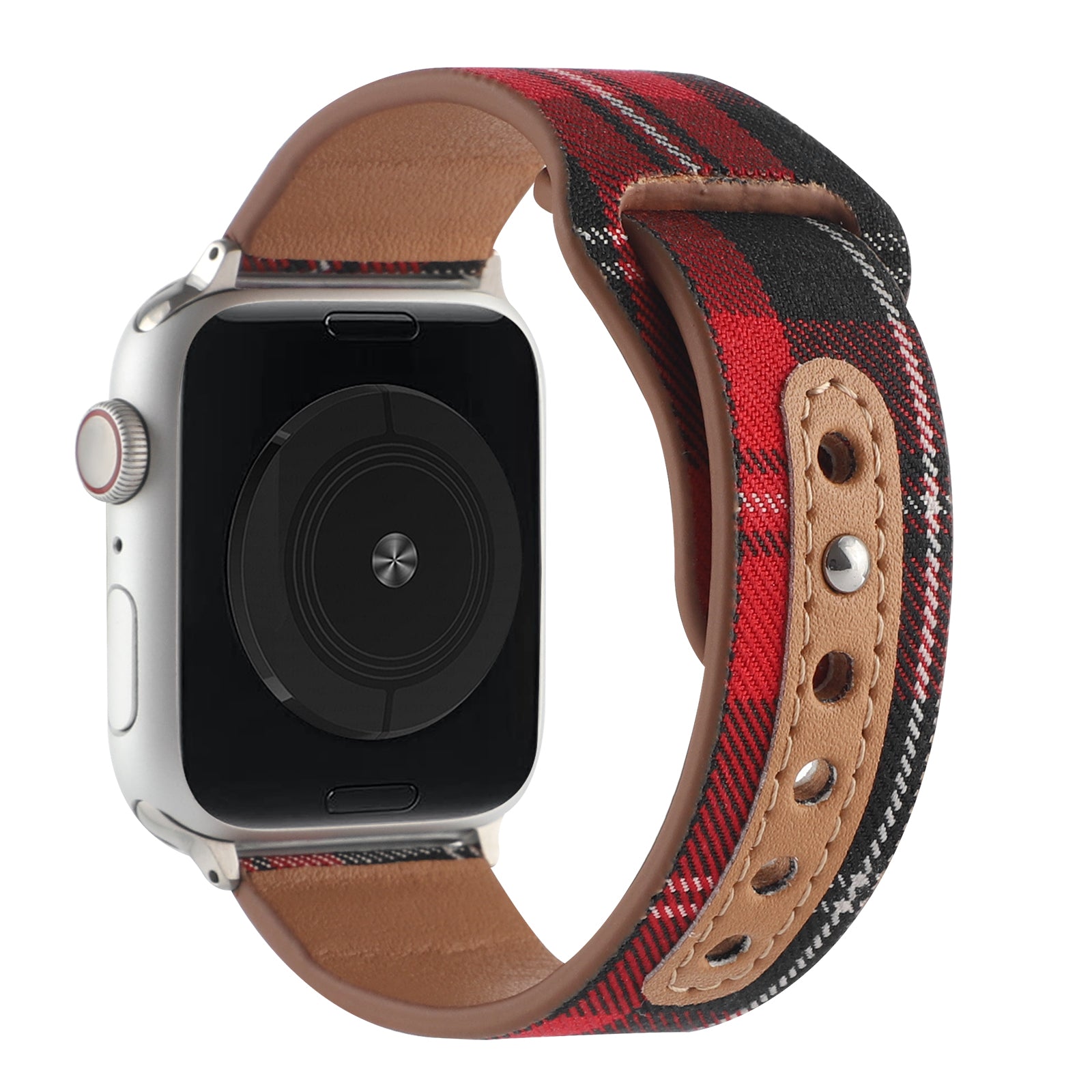 Watch Strap for Apple Watch Ultra Ultra 2 49mm Series 9 8 7 45mm Series 6 5 4 SE SE (2022) (2023) 44mm Series 3 2 1 42mm Soft Cloth + Leather Watch Band