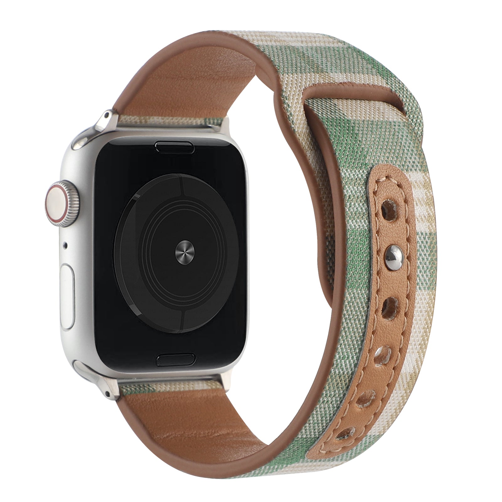 Watch Strap for Apple Watch Ultra Ultra 2 49mm Series 9 8 7 45mm Series 6 5 4 SE SE (2022) (2023) 44mm Series 3 2 1 42mm Soft Cloth + Leather Watch Band