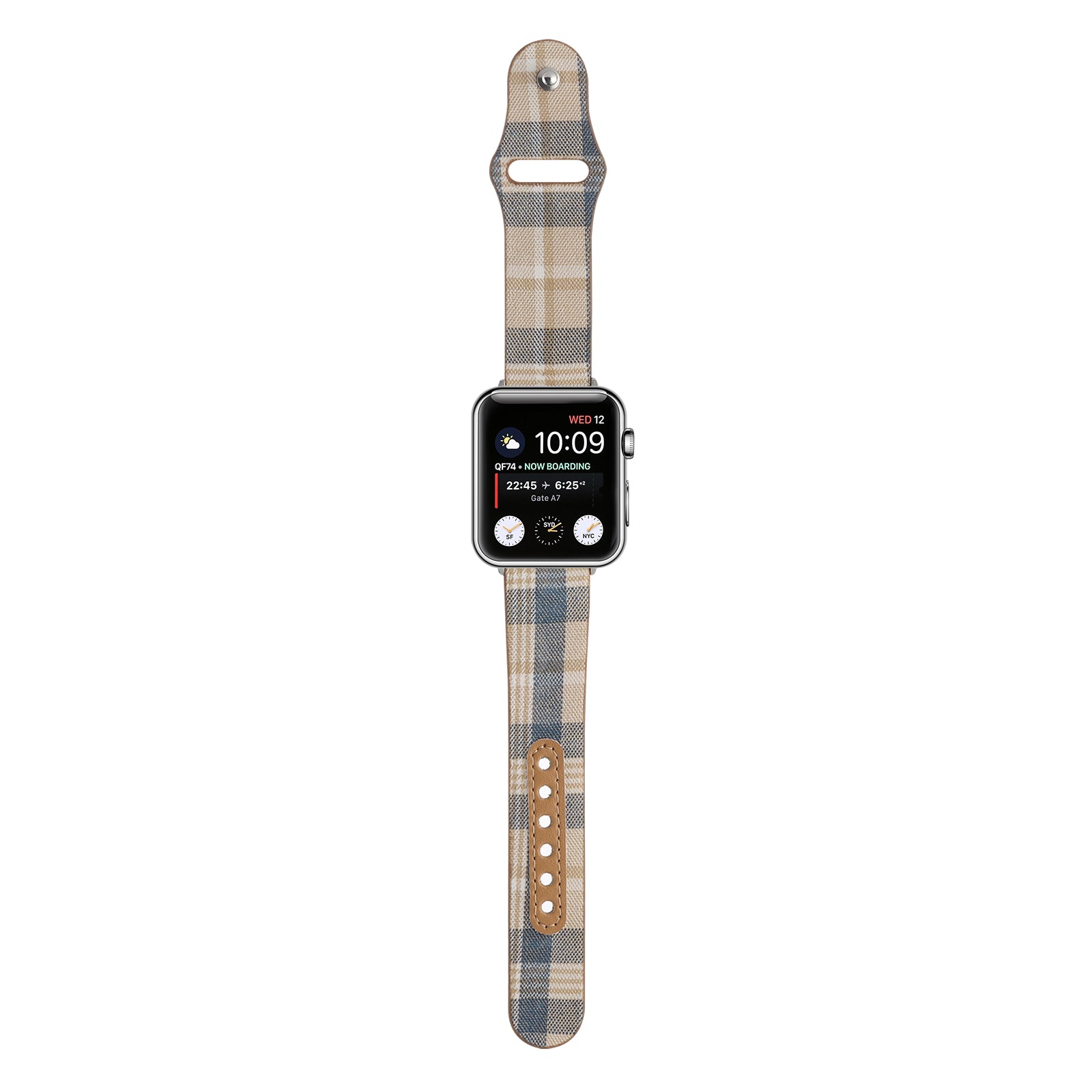 Watch Strap for Apple Watch Ultra Ultra 2 49mm Series 9 8 7 45mm Series 6 5 4 SE SE (2022) (2023) 44mm Series 3 2 1 42mm Soft Cloth + Leather Watch Band