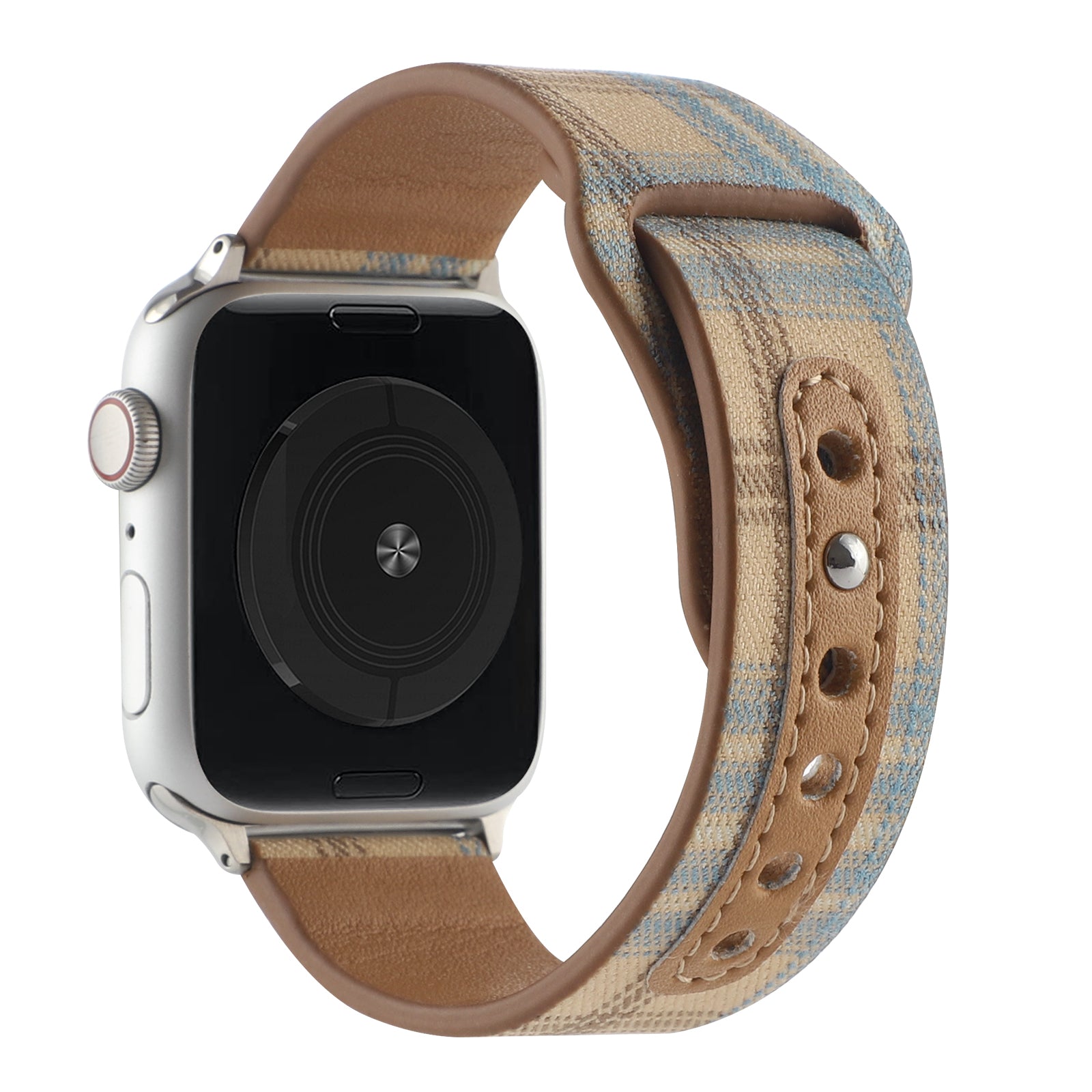 Watch Strap for Apple Watch Ultra Ultra 2 49mm Series 9 8 7 45mm Series 6 5 4 SE SE (2022) (2023) 44mm Series 3 2 1 42mm Soft Cloth + Leather Watch Band