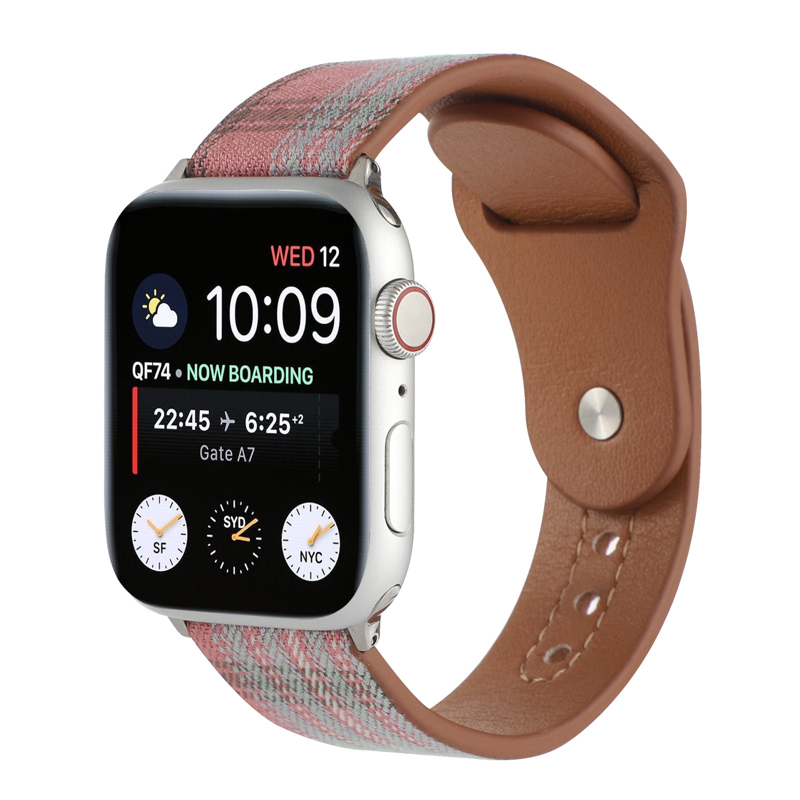 For Apple Watch Series 9 8 7 41mm 6 5 4 SE (2022) SE (2023) SE 40mm 3 2 1 38mm Cloth + Leather Watch Band Strap Replacement